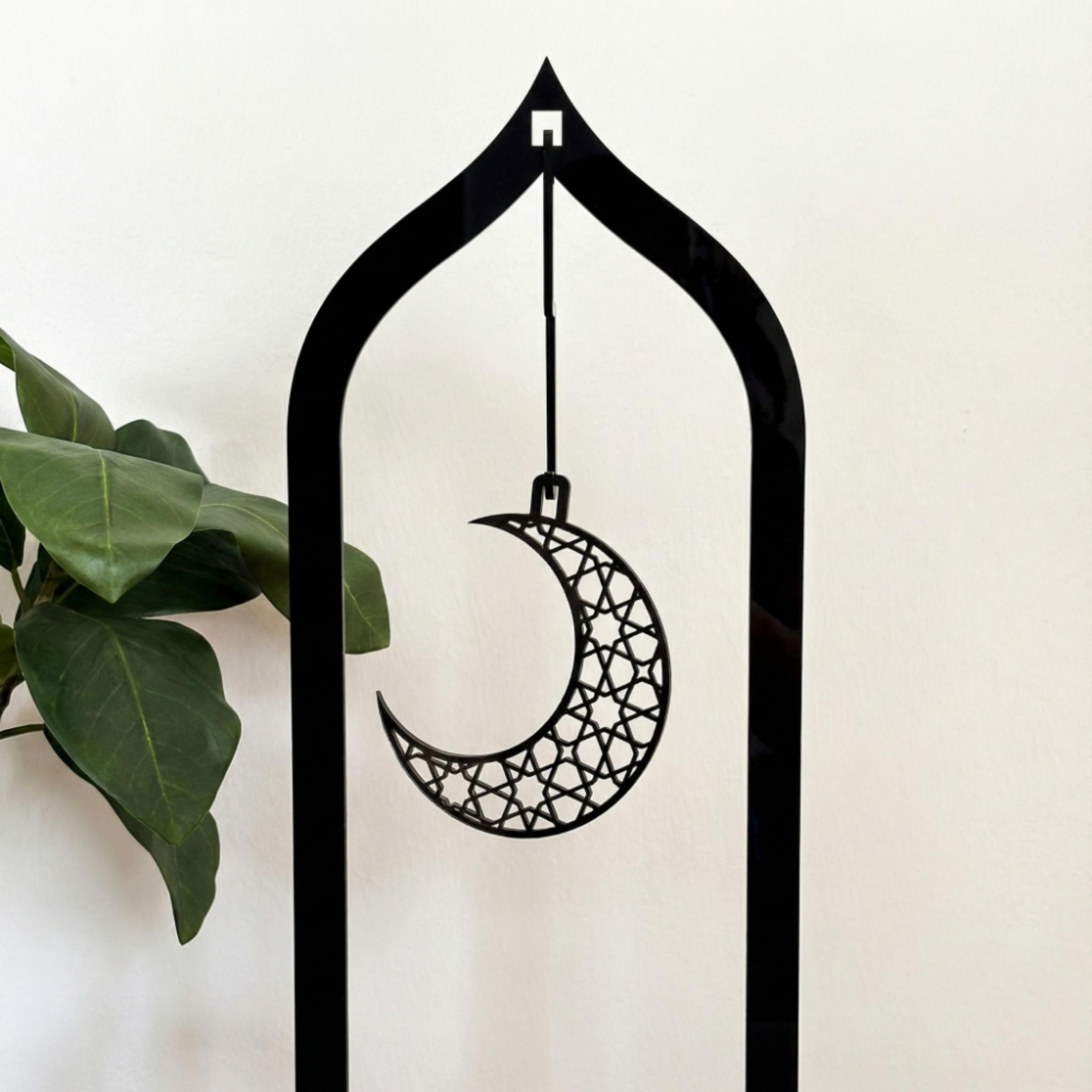 Acrylic Decorative Ramadan Crescent Stand-household-decor-decorativeobjectsandsculptures-image-3