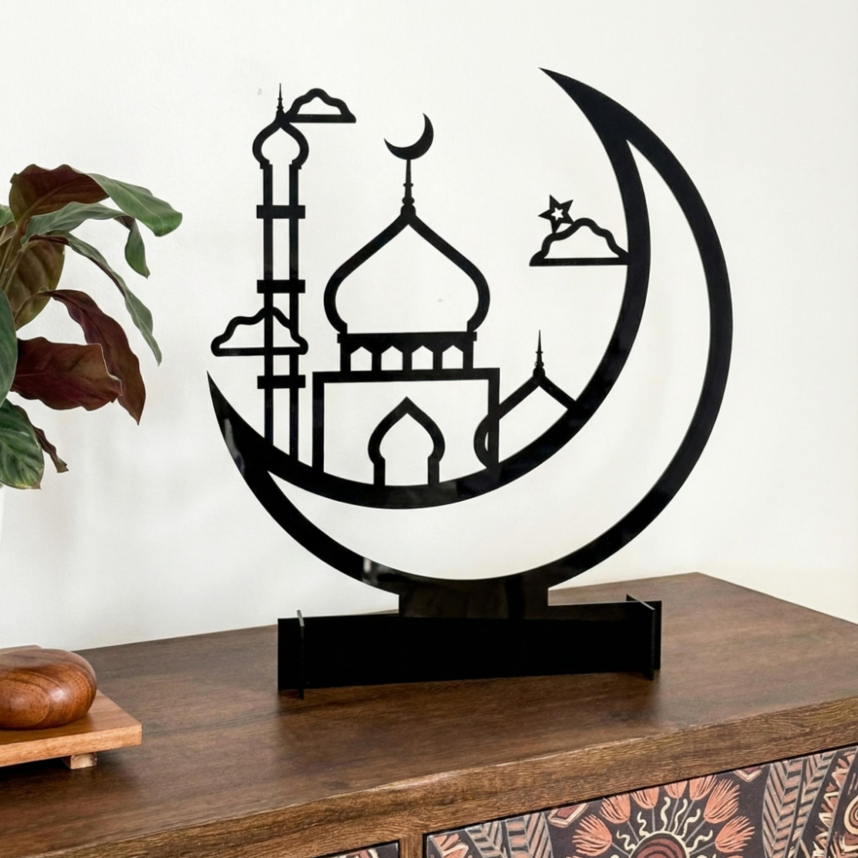 Acrylic Ramadan Crescent Mosque Decor-household-decor-decorativeobjectsandsculptures-image-1