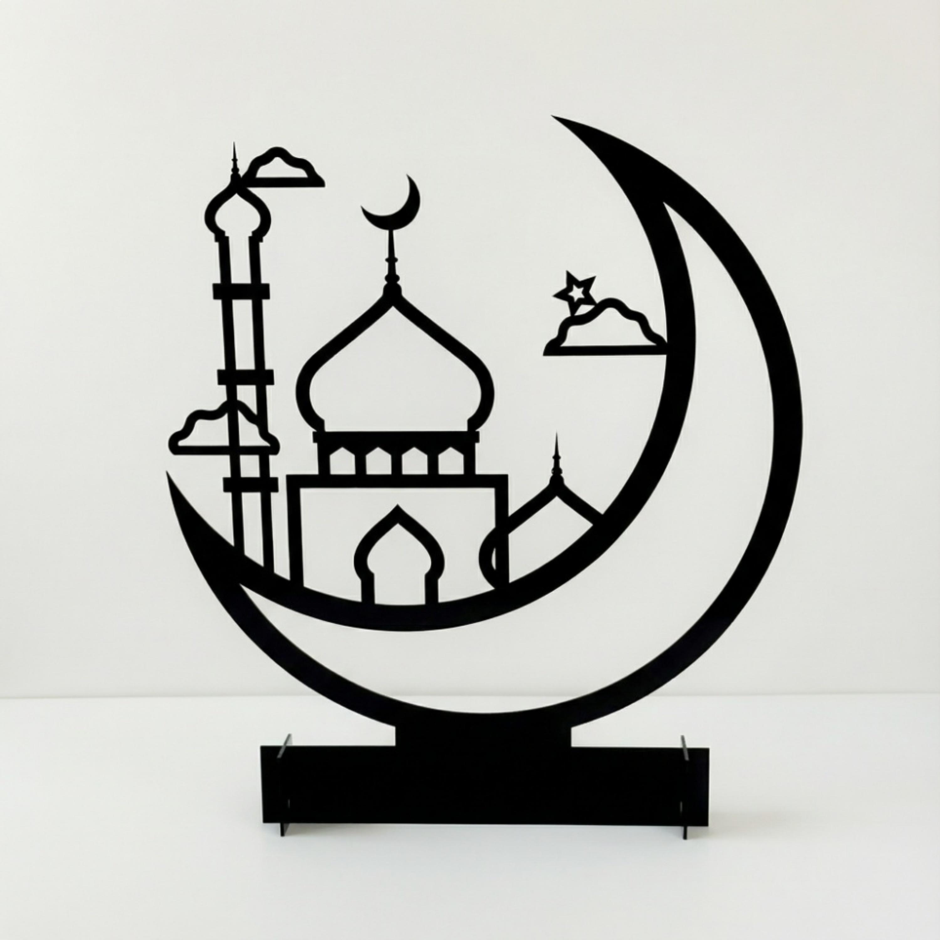 Acrylic Ramadan Crescent Mosque Decor-household-decor-decorativeobjectsandsculptures-image-3