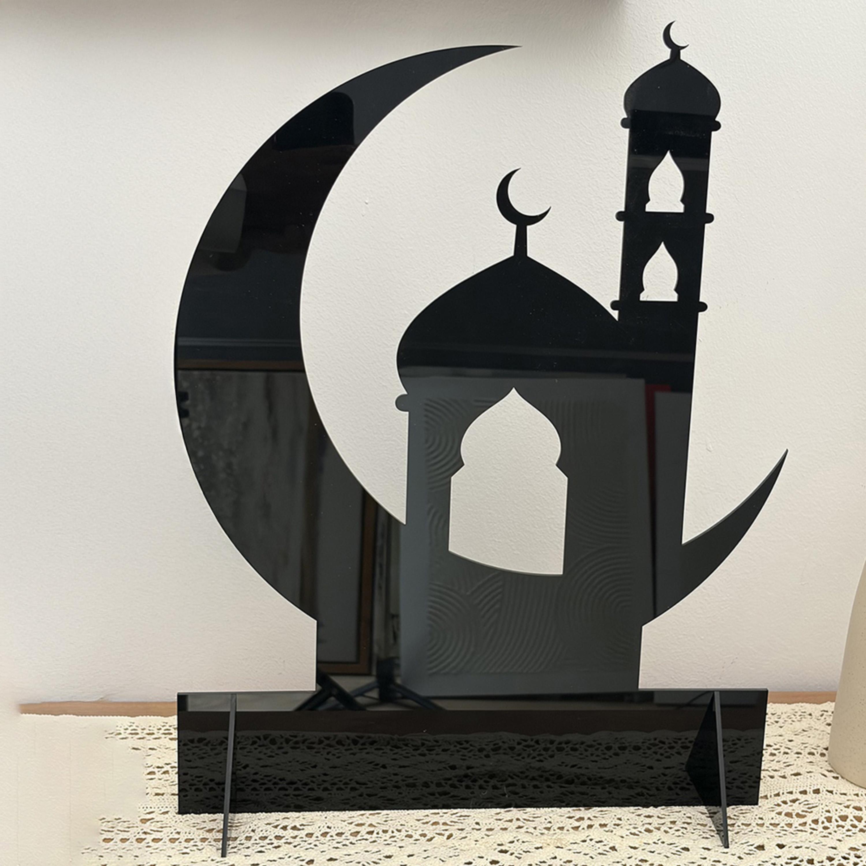 Acrylic Crescent Mosque Decor Stand-household-decor-decorativeobjectsandsculptures-image-1