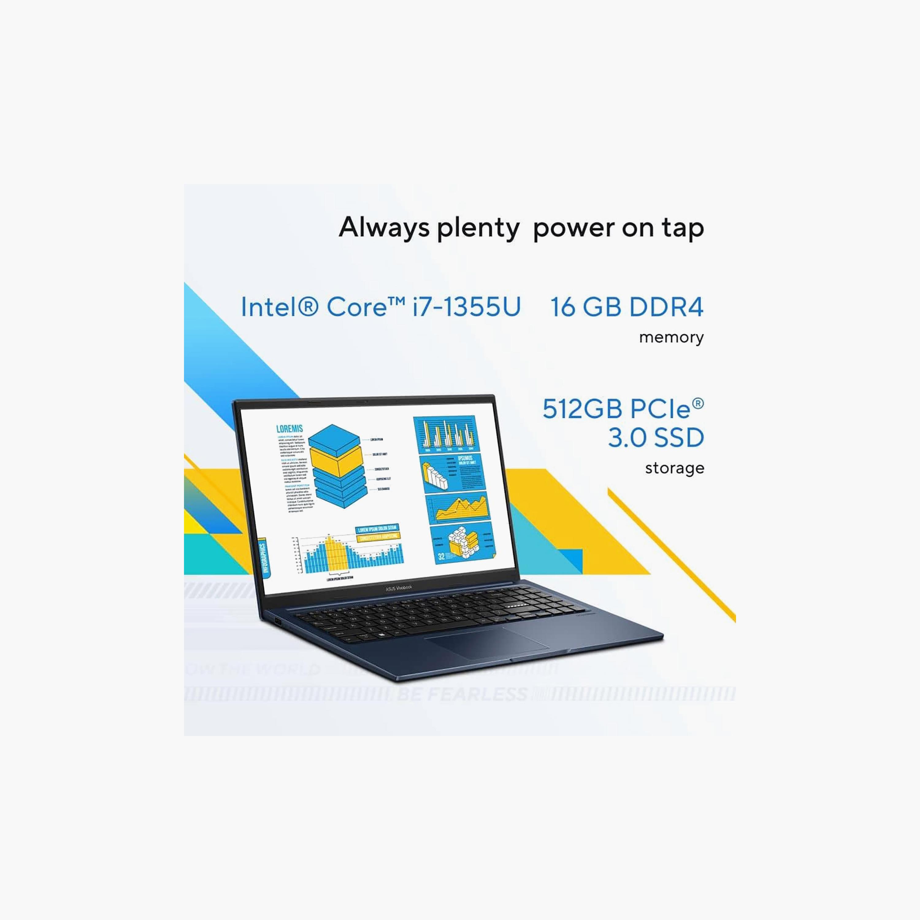 لابتوب أسوس فيفوبوك 15 (2025) - i7-1355U 15.6" FHD 512 جيجا SSD 16 جيجا Iris Xe ويندوز 11 من أسوس-electronics-laptops-image-2