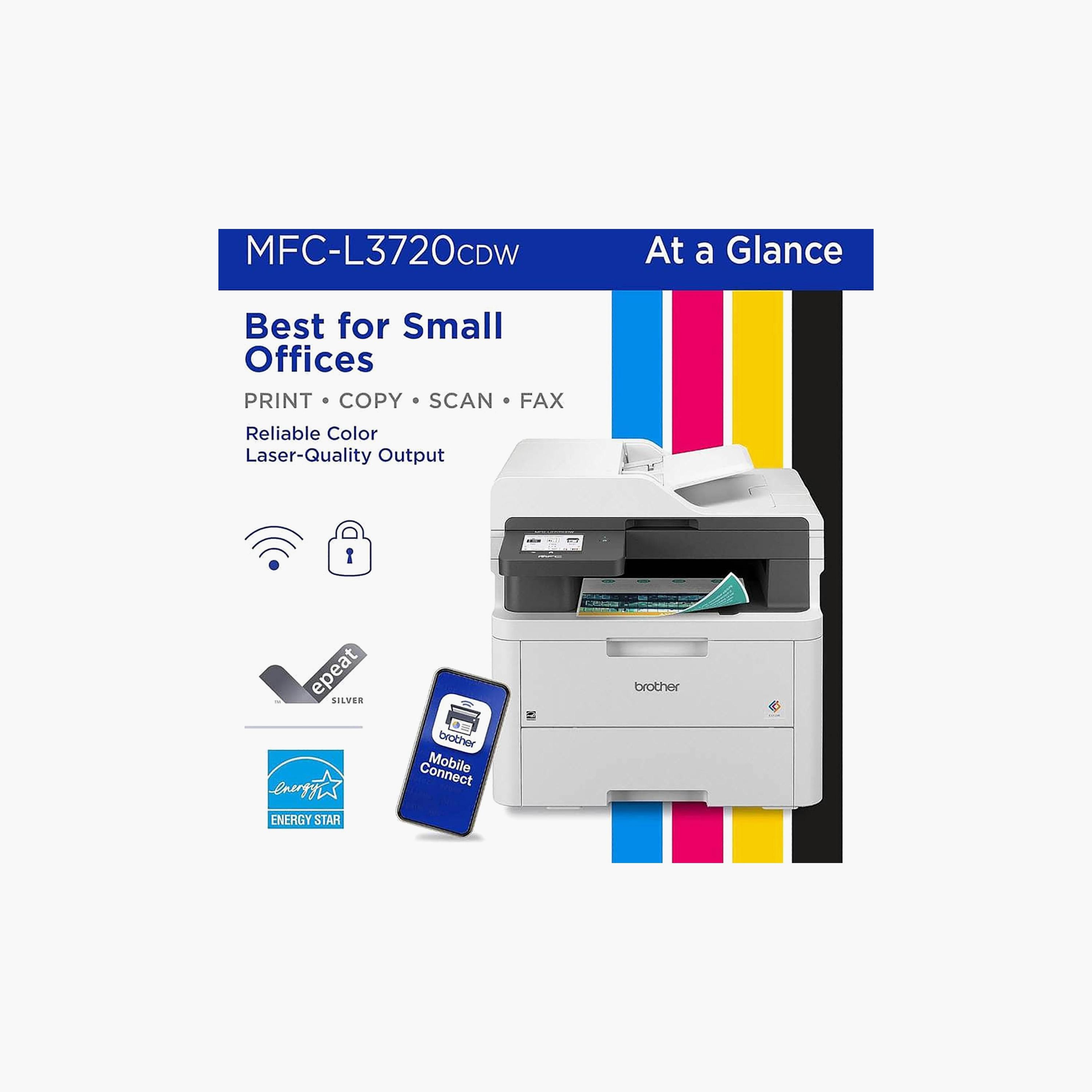 Brother All-in-One Color Laser Printer with Touch Screen White | MFC-L3720CDW-electronics-accessories-computeraccesories-image-2