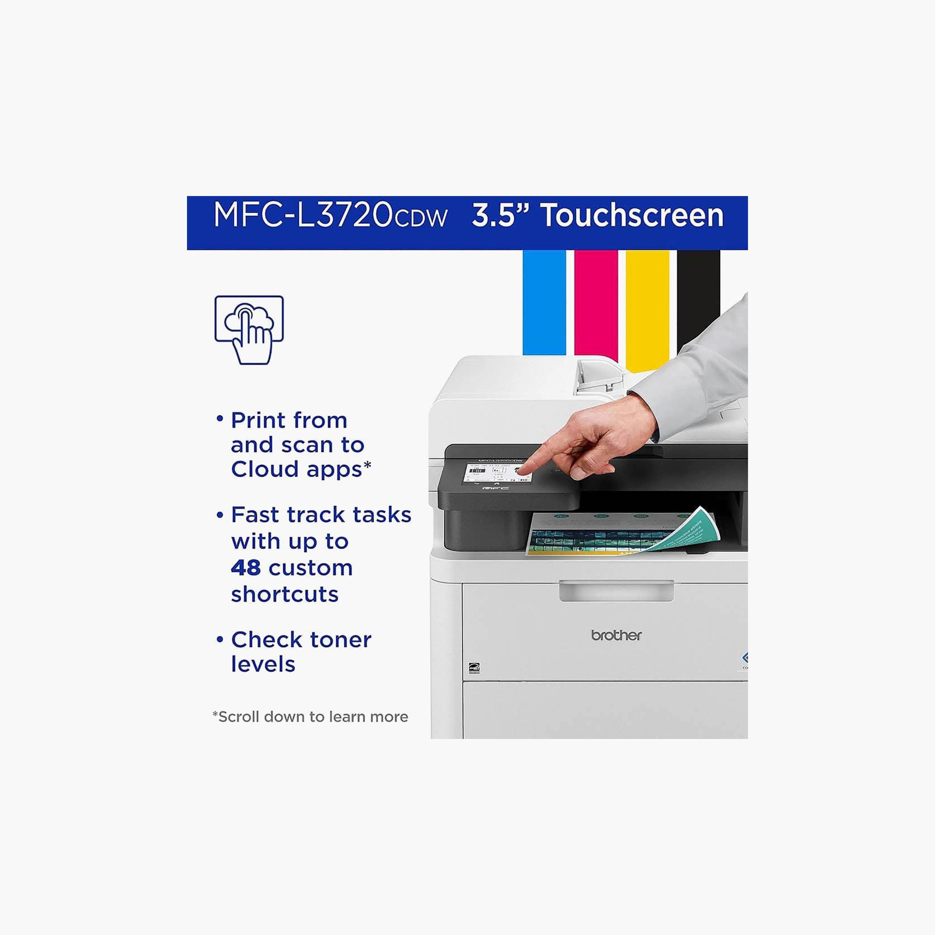 Brother All-in-One Color Laser Printer with Touch Screen White | MFC-L3720CDW-electronics-accessories-computeraccesories-image-6