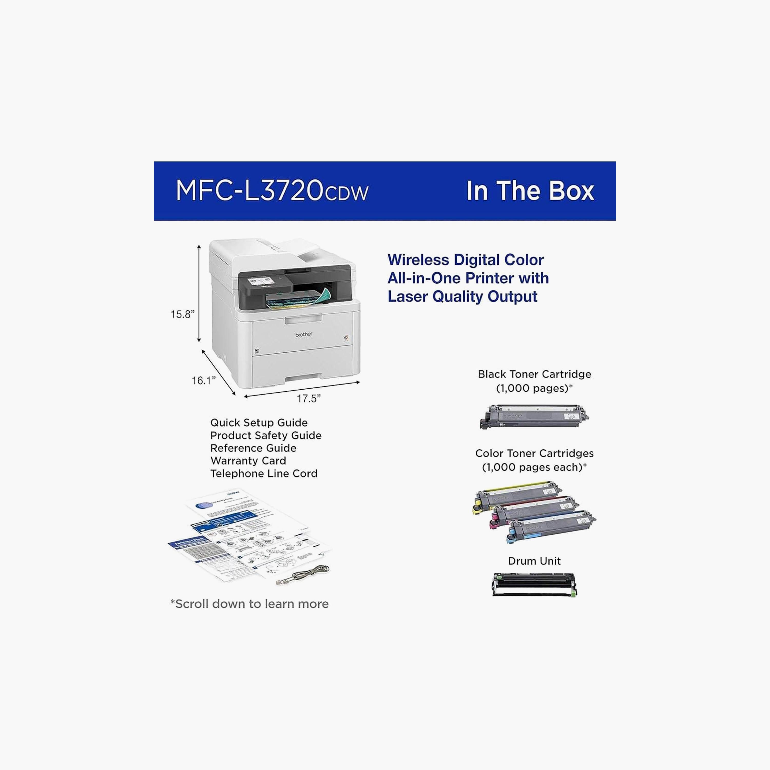 Brother All-in-One Color Laser Printer with Touch Screen White | MFC-L3720CDW-electronics-accessories-computeraccesories-image-7