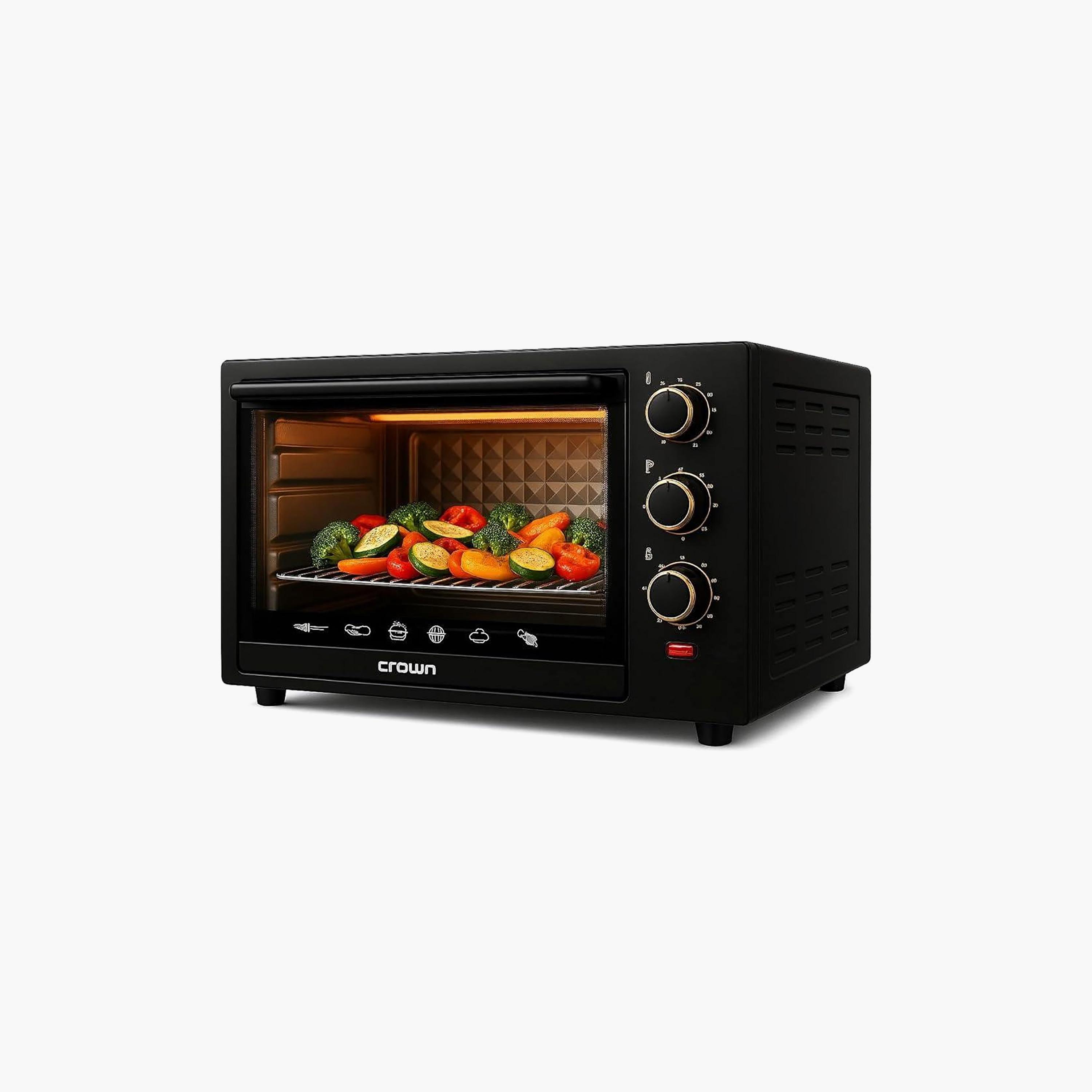 Crownline 60L Electric Oven, 2000W, Double Grill, Convection, Rotisserie, 250°C, Glass Door|EO-438-household-appliances-kitchenappliances-microwavesandovens-image-3