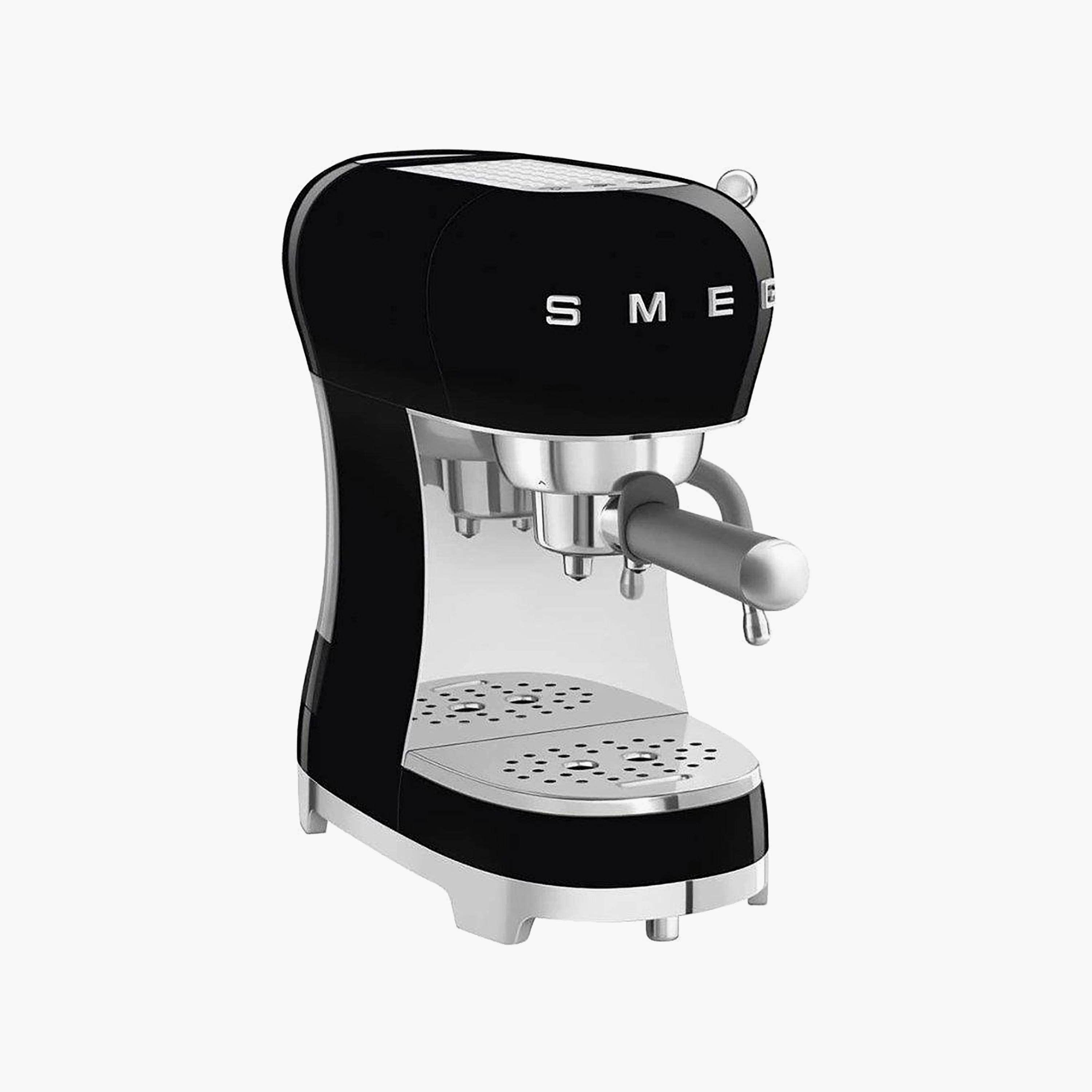 Smeg Espresso Coffee Machine with Steam Wand Black | ECF02BLUK-household-appliances-kitchenappliances-coffeemachines-image-1
