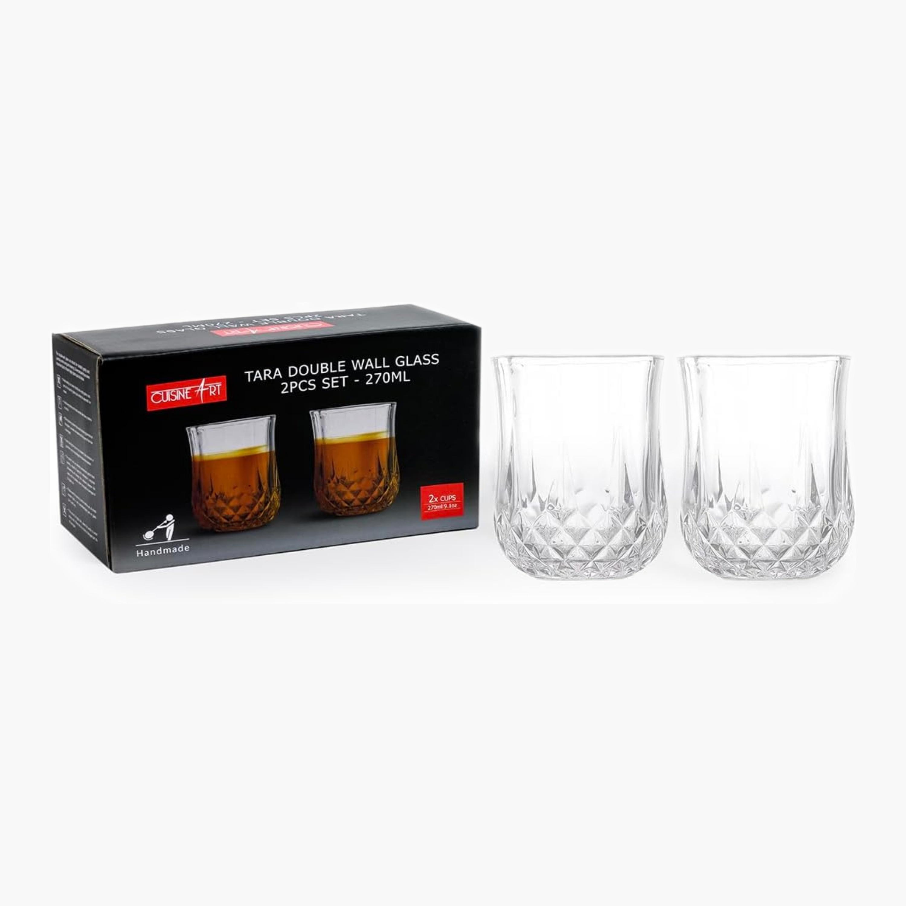 Cuisine Art Textured Glass Tumblers, Set of Two-household-dining-teaandcoffee-mugsandcups-image-3