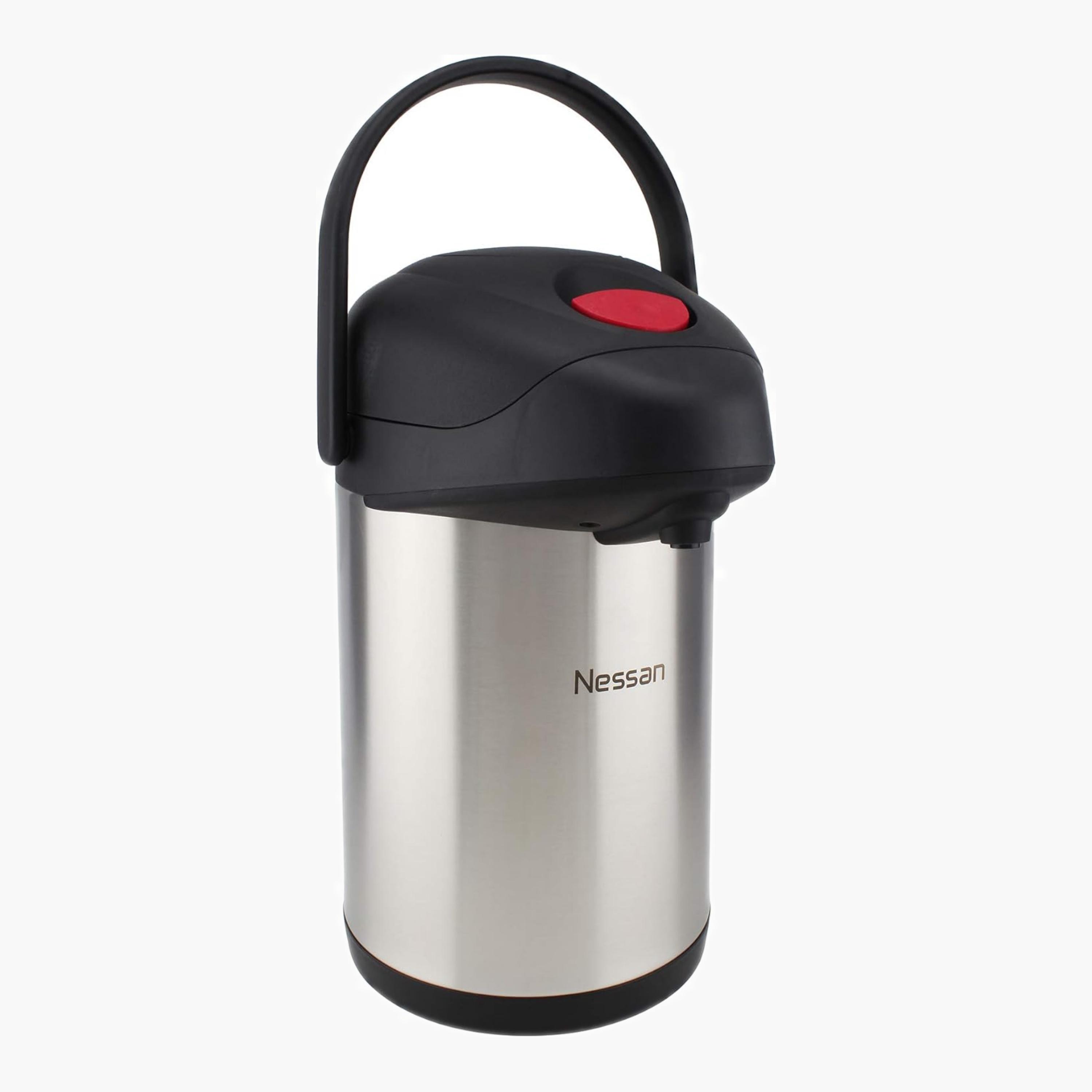 Nessan Insulated Insulated Pump Flask, Two Litres-household-dining-teaandcoffee-vacuumflaskscoffeeandteapots-image-1