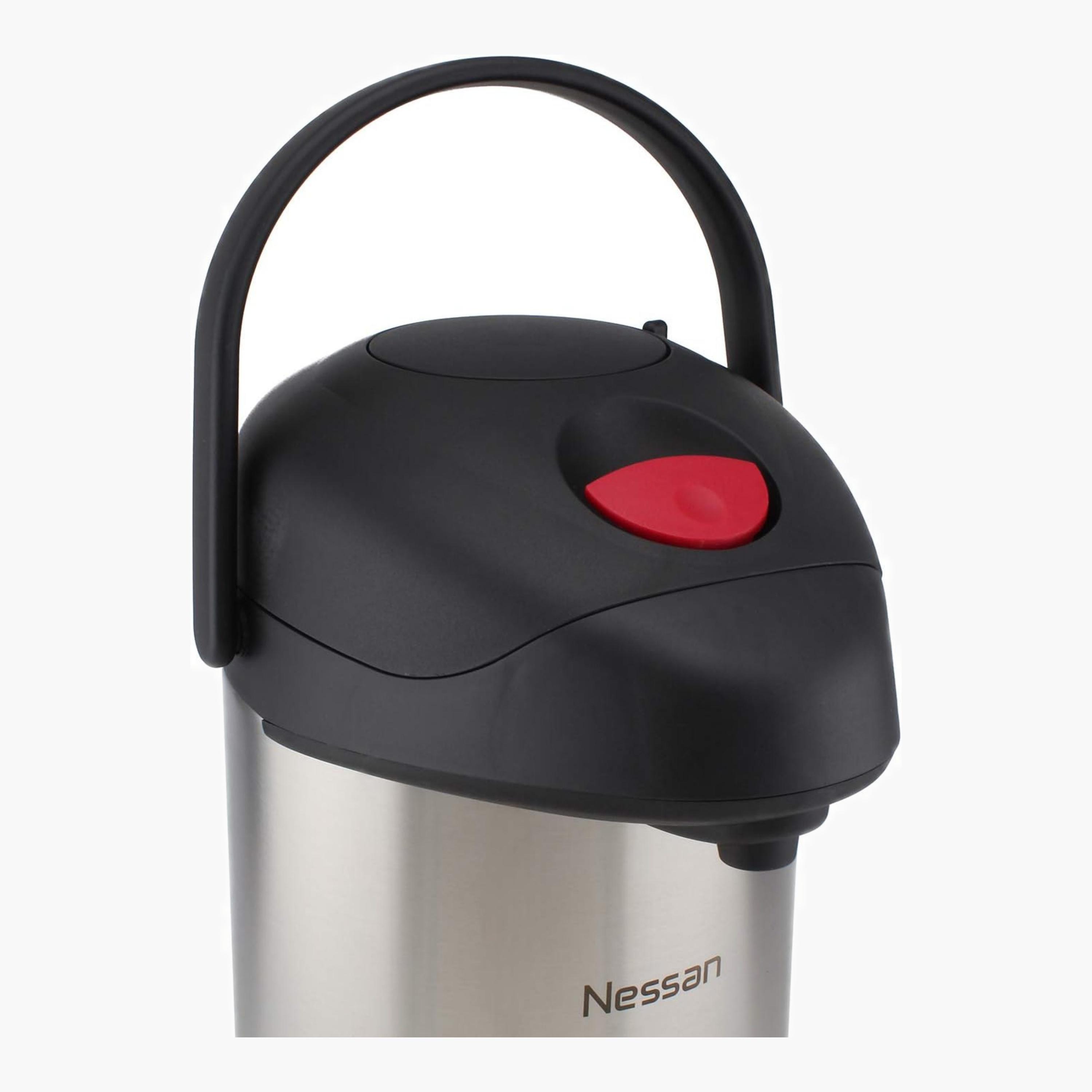 Nessan Insulated Insulated Pump Flask, Two Litres-household-dining-teaandcoffee-vacuumflaskscoffeeandteapots-image-2