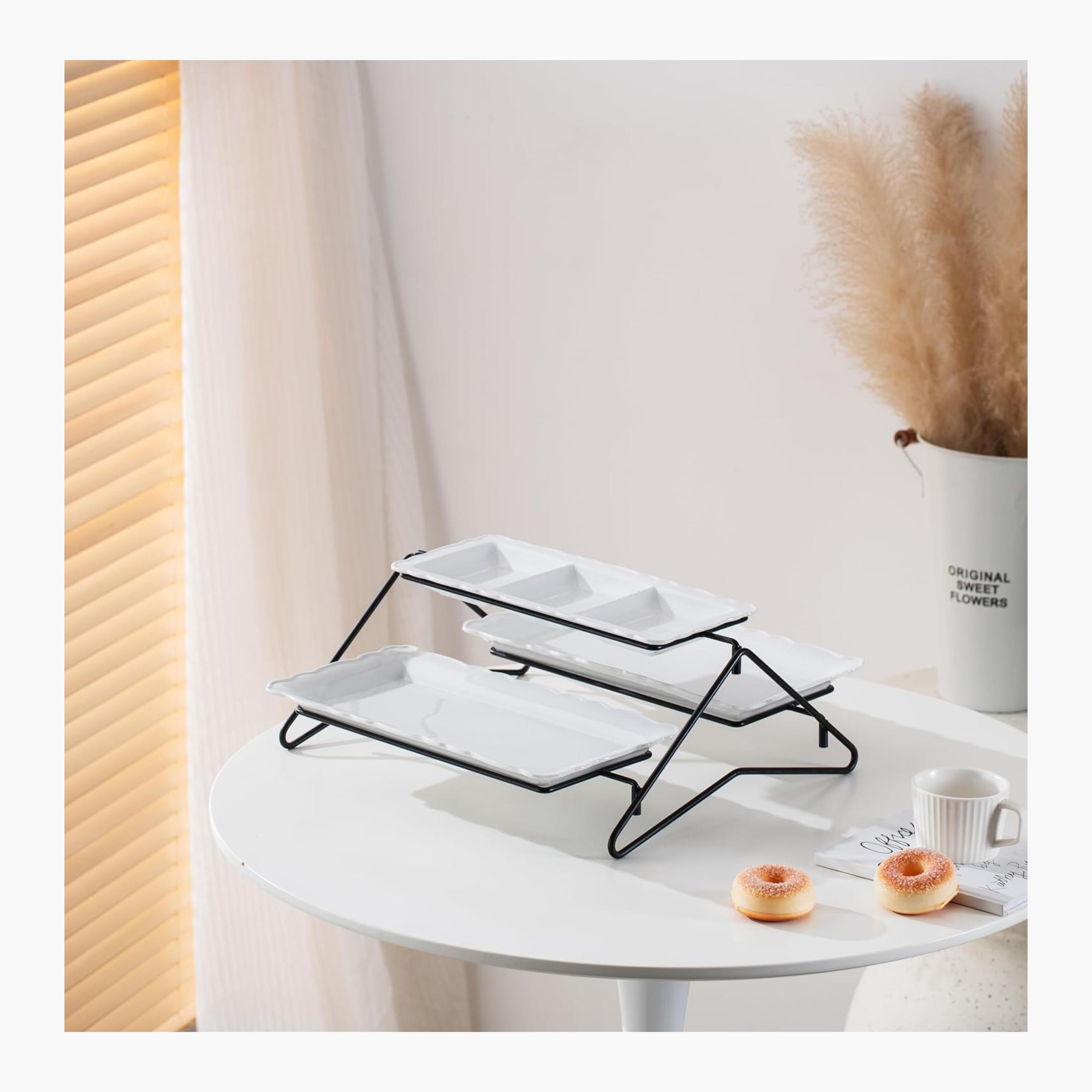 Shallow Elegant Two-Tier Rectangular Serving Stand-household-dining-serveware-chipsanddip-image-3