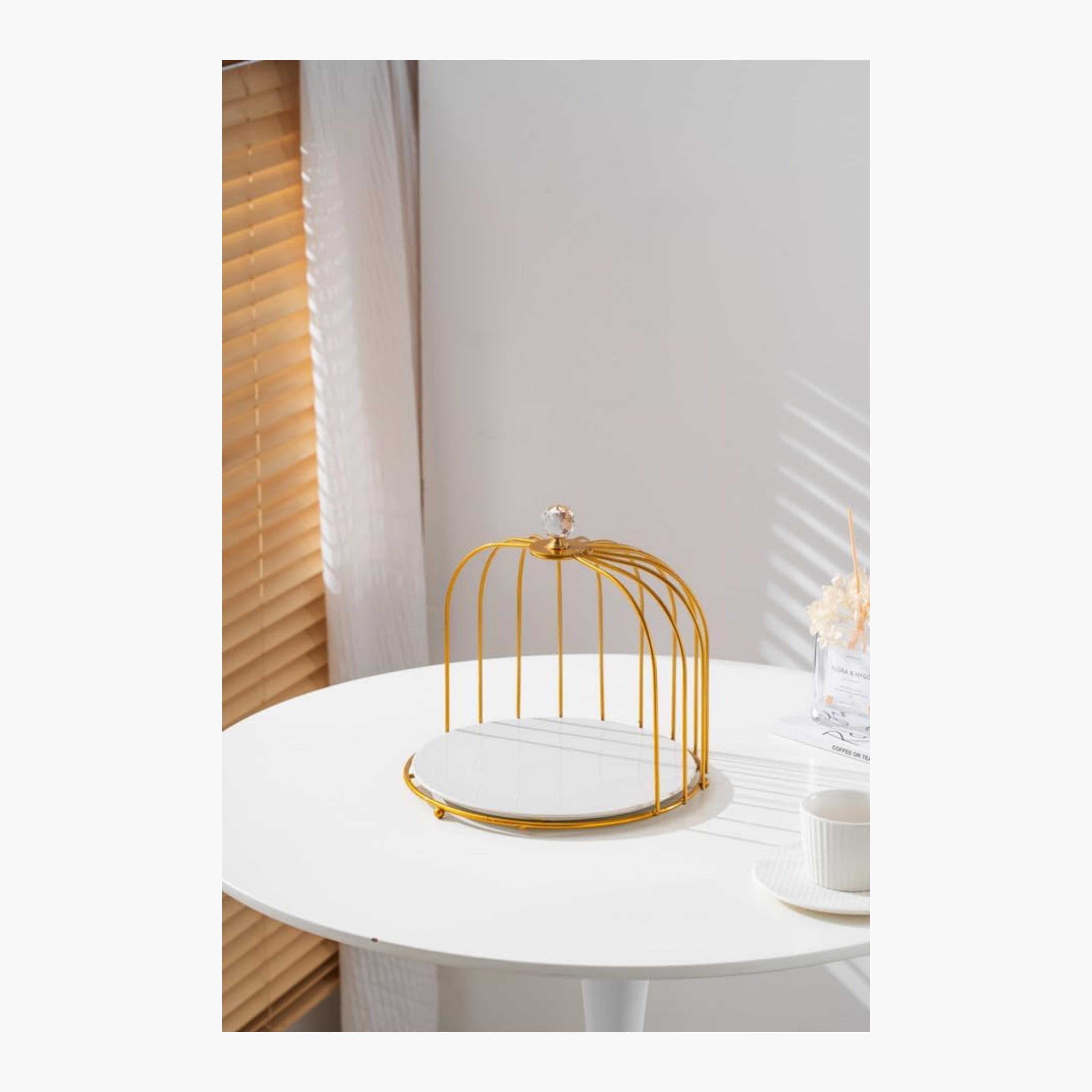 Shallow Elegant Birdcage Design Dessert Display Stand-household-dining-serveware-cakestands-image-1