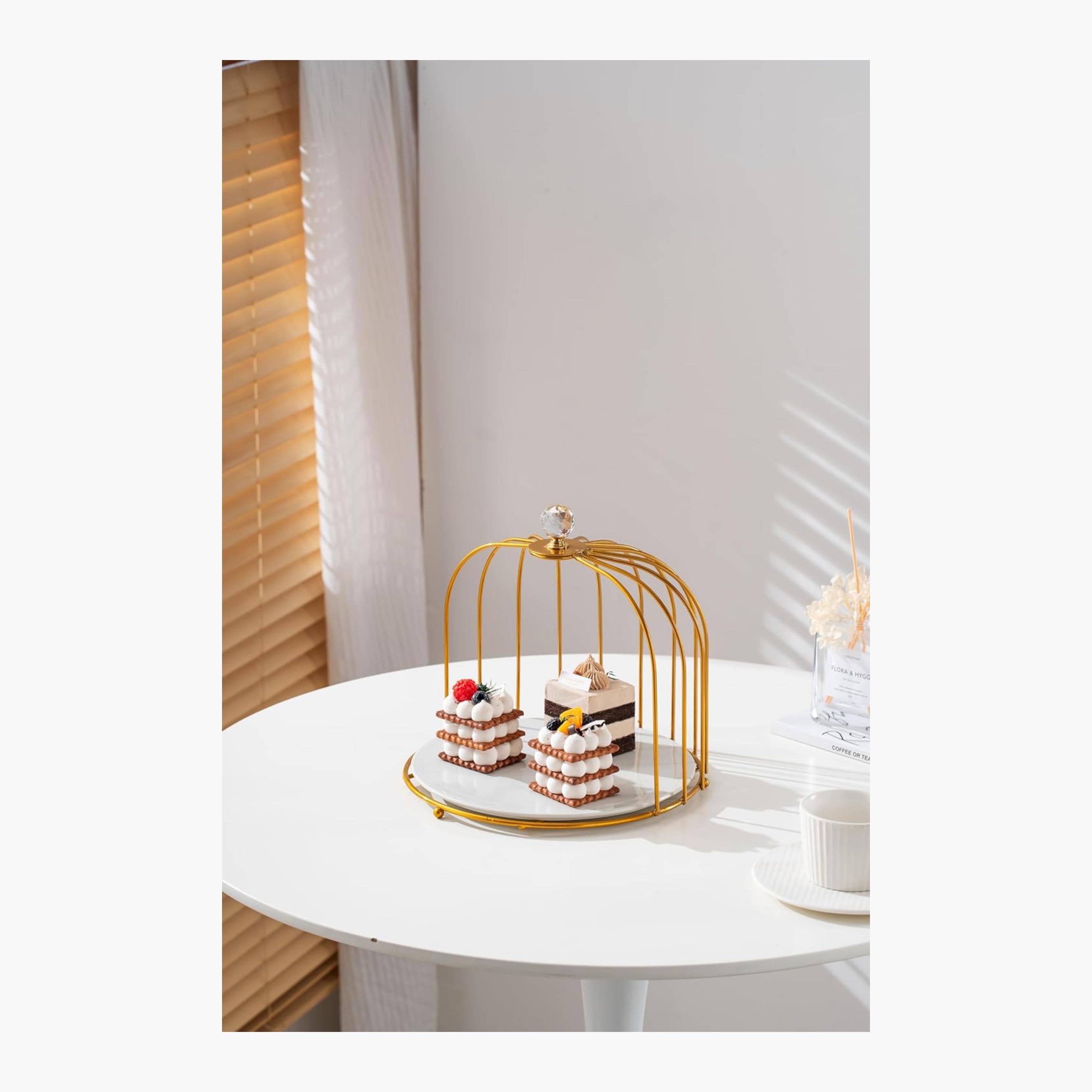 Shallow Elegant Birdcage Design Dessert Display Stand-household-dining-serveware-cakestands-image-3