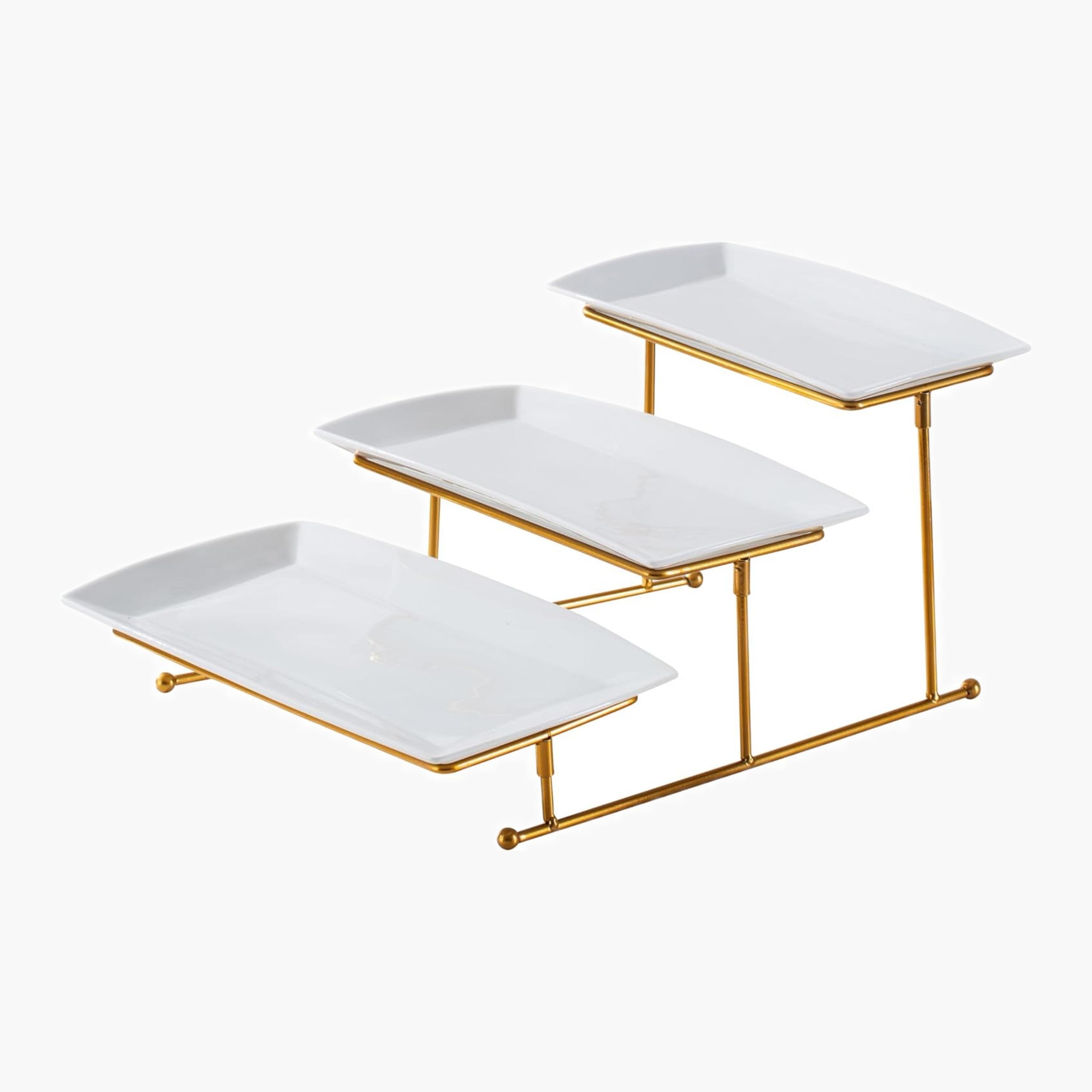 Shallow Elegant Porcelain 3-Tier Serving Platter-household-dining-serveware-servingplatters-image-3