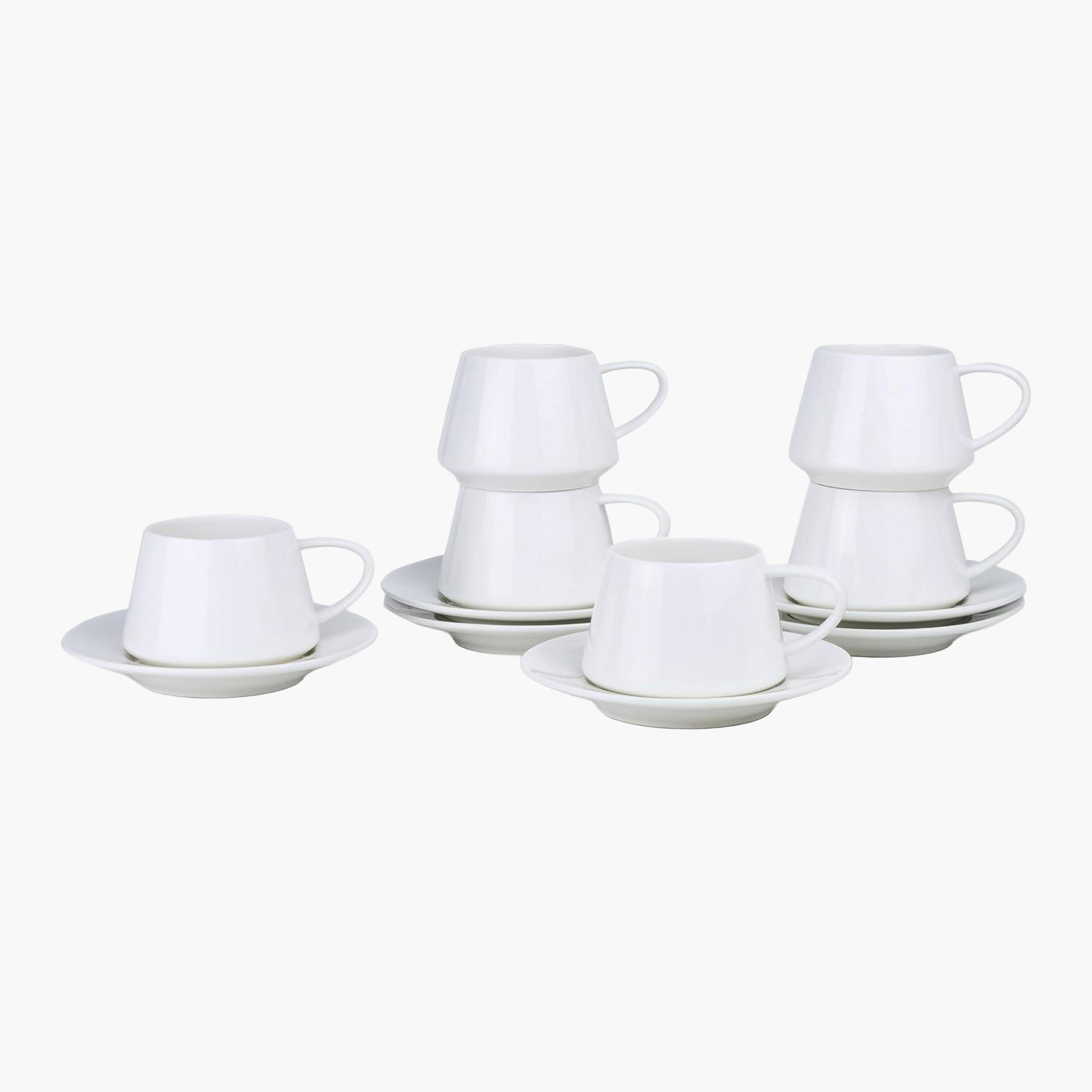 Shallow Elegant Porcelain Coffee Cup Saucer Set-household-dining-teaandcoffee-teaandcoffeesets-image-4