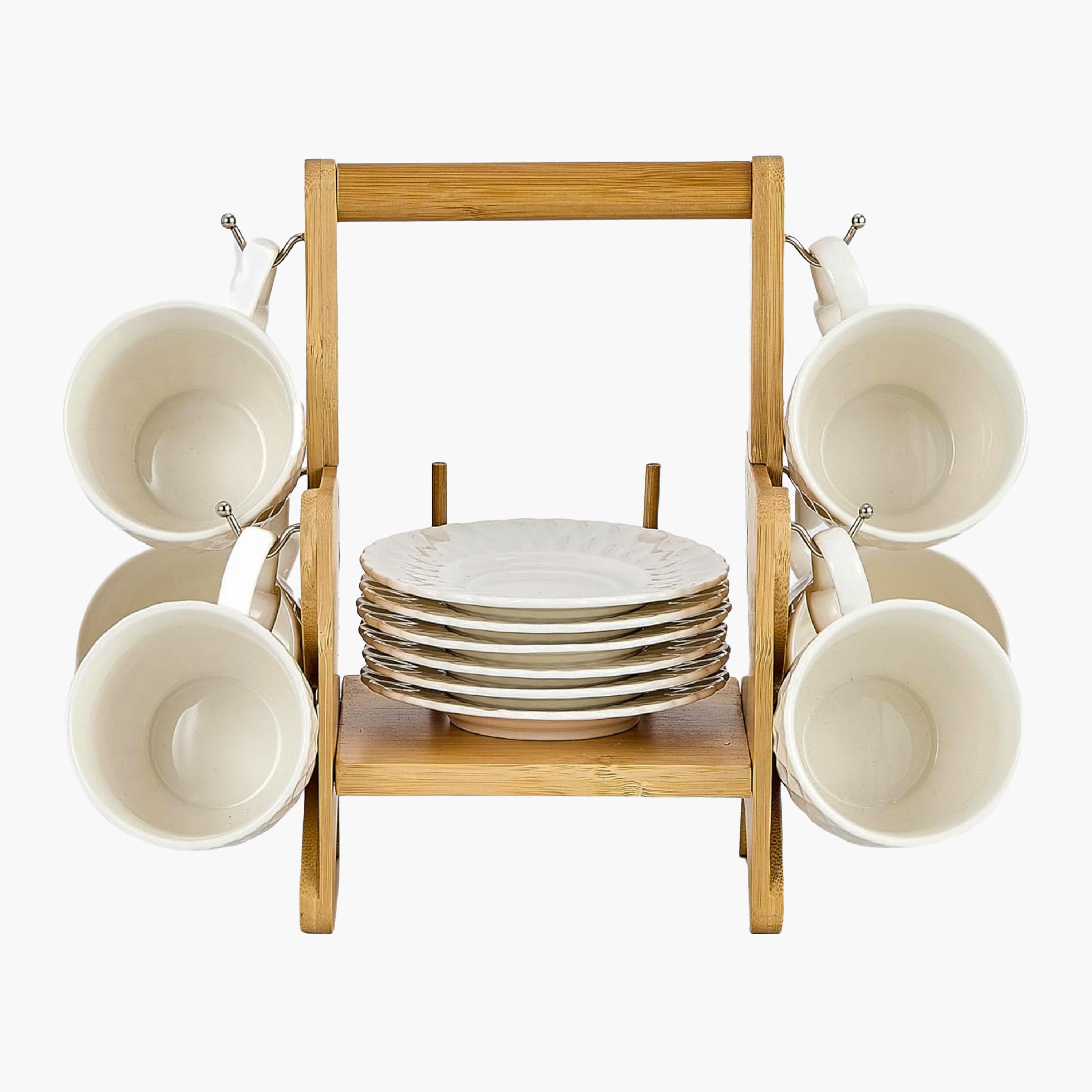 Shallow Elegant Porcelain Tea Coffee Cup Saucer Set-household-dining-teaandcoffee-teaandcoffeesets-image-1