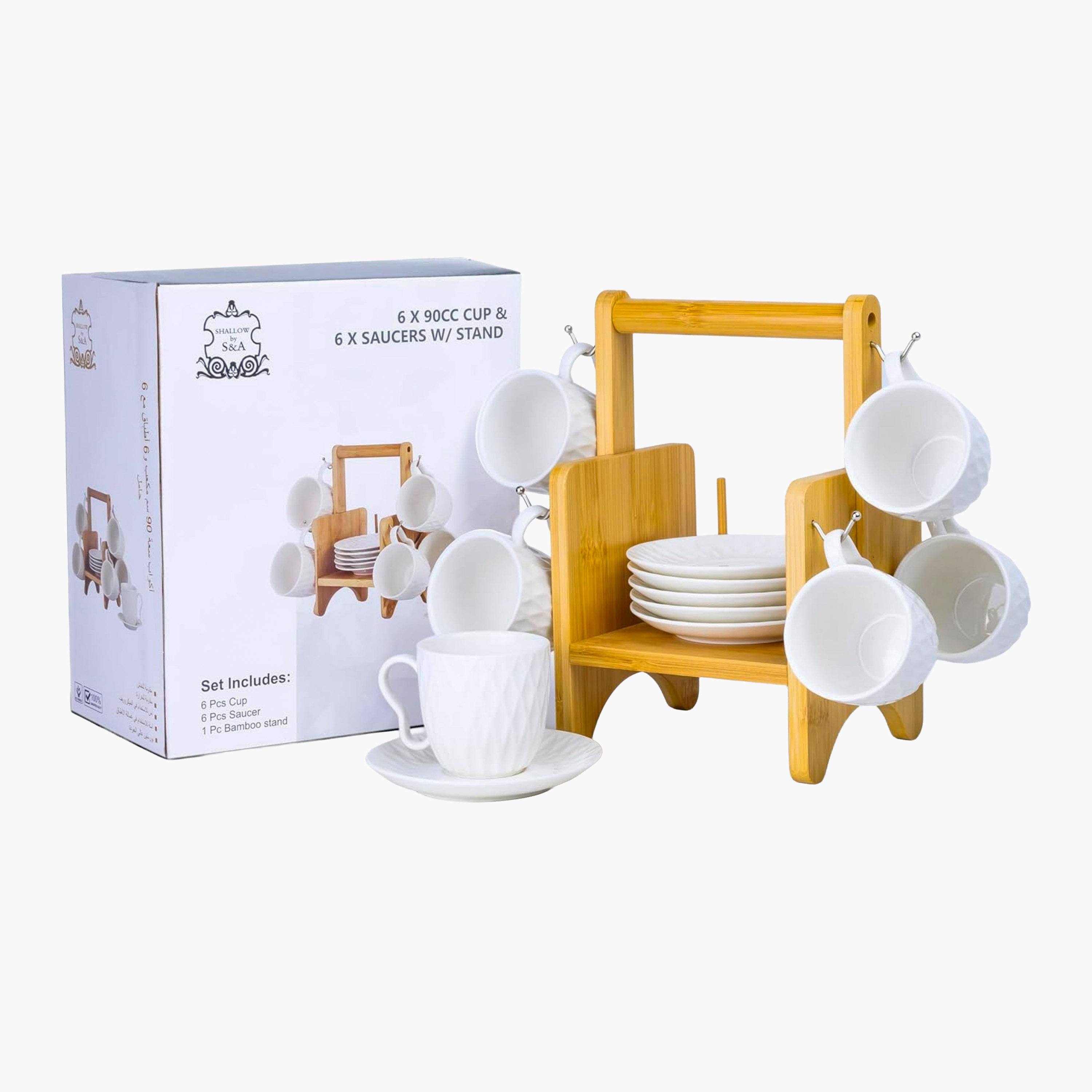 Shallow Elegant Porcelain Tea Coffee Cup Saucer Set-household-dining-teaandcoffee-teaandcoffeesets-image-3