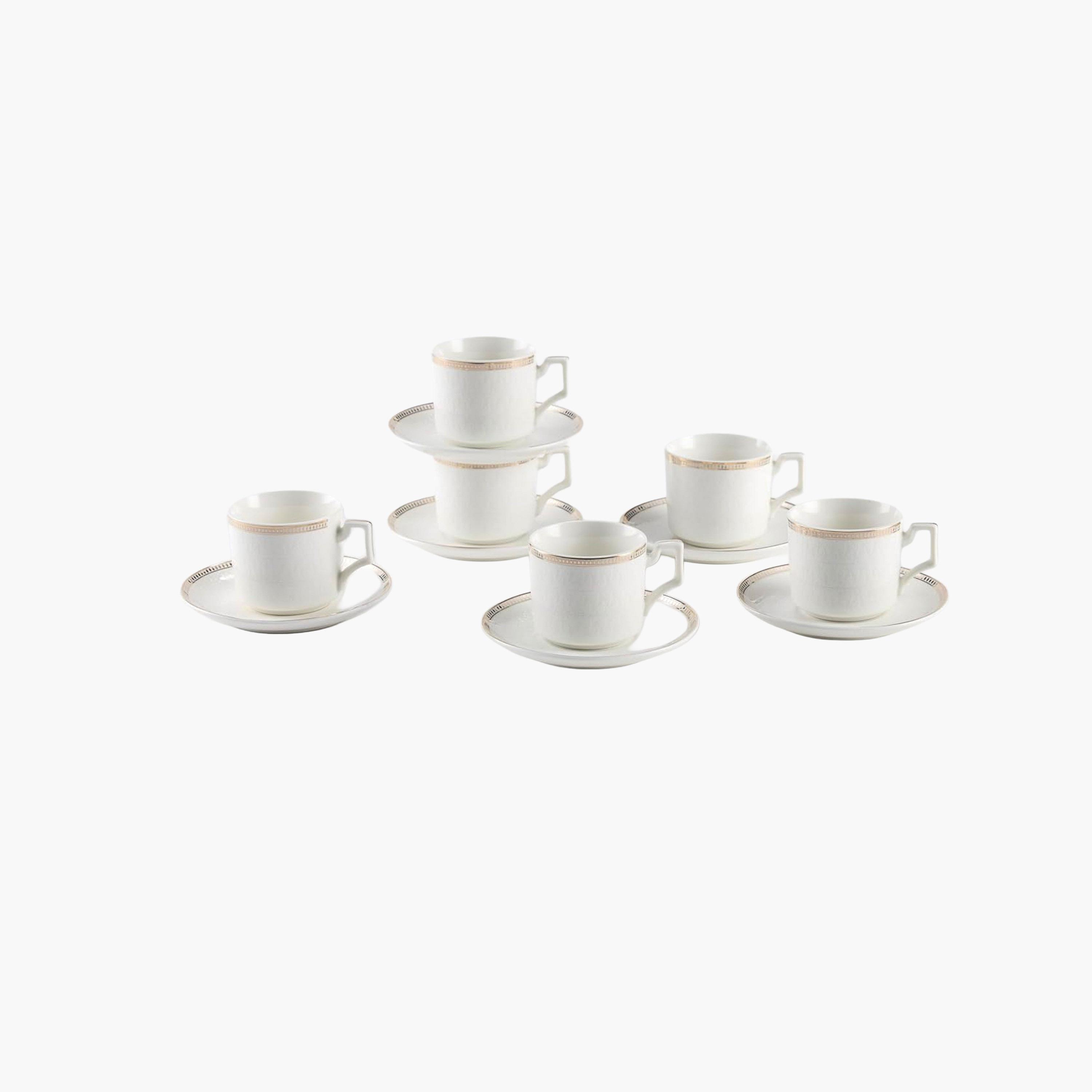 Shallow New White Porcelain Coffee Cup Set, Six Pieces-household-dining-teaandcoffee-teaandcoffeesets-image-2