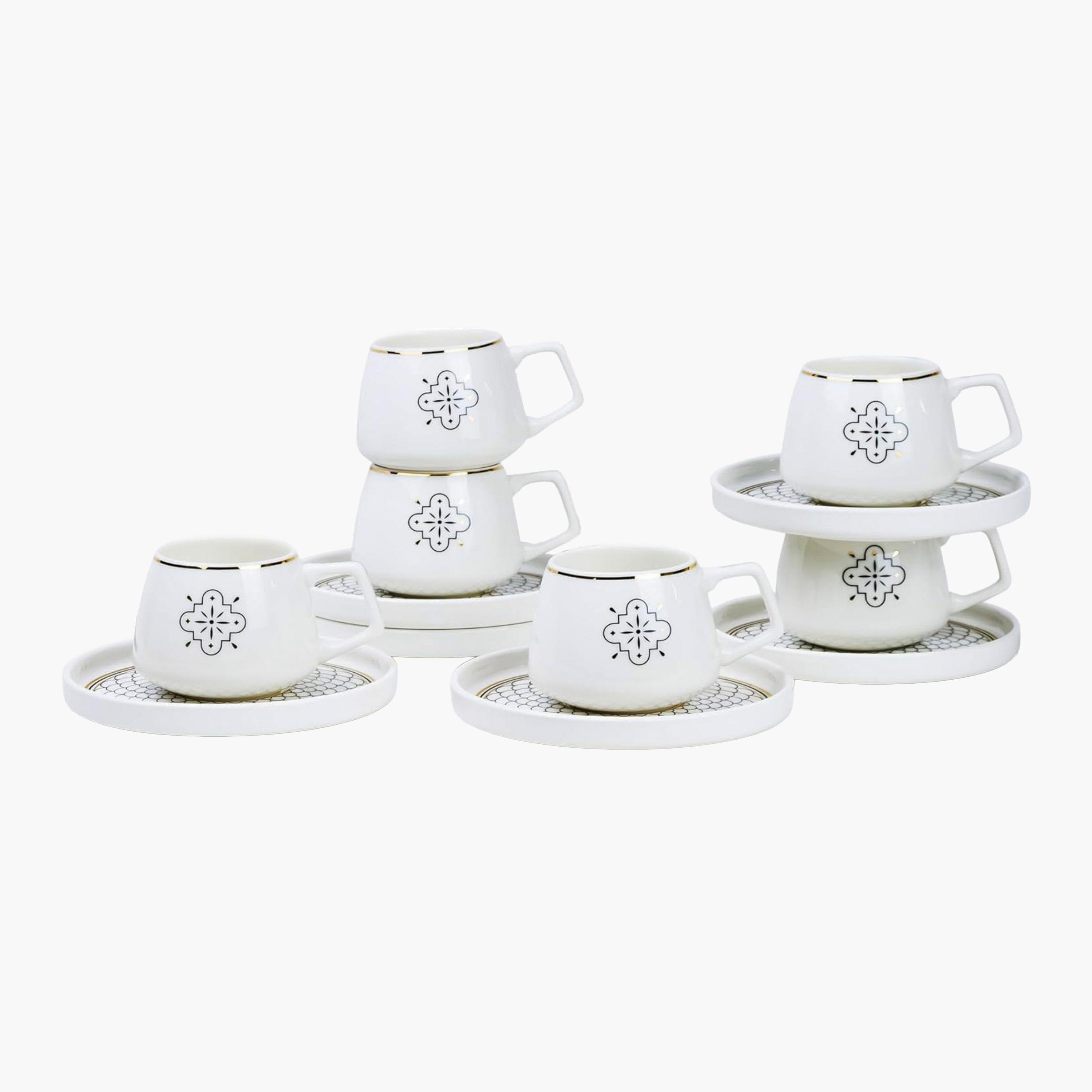 Shallow New Patterned Ceramic Coffee Cup and Saucer Set-household-dining-teaandcoffee-teaandcoffeesets-image-3