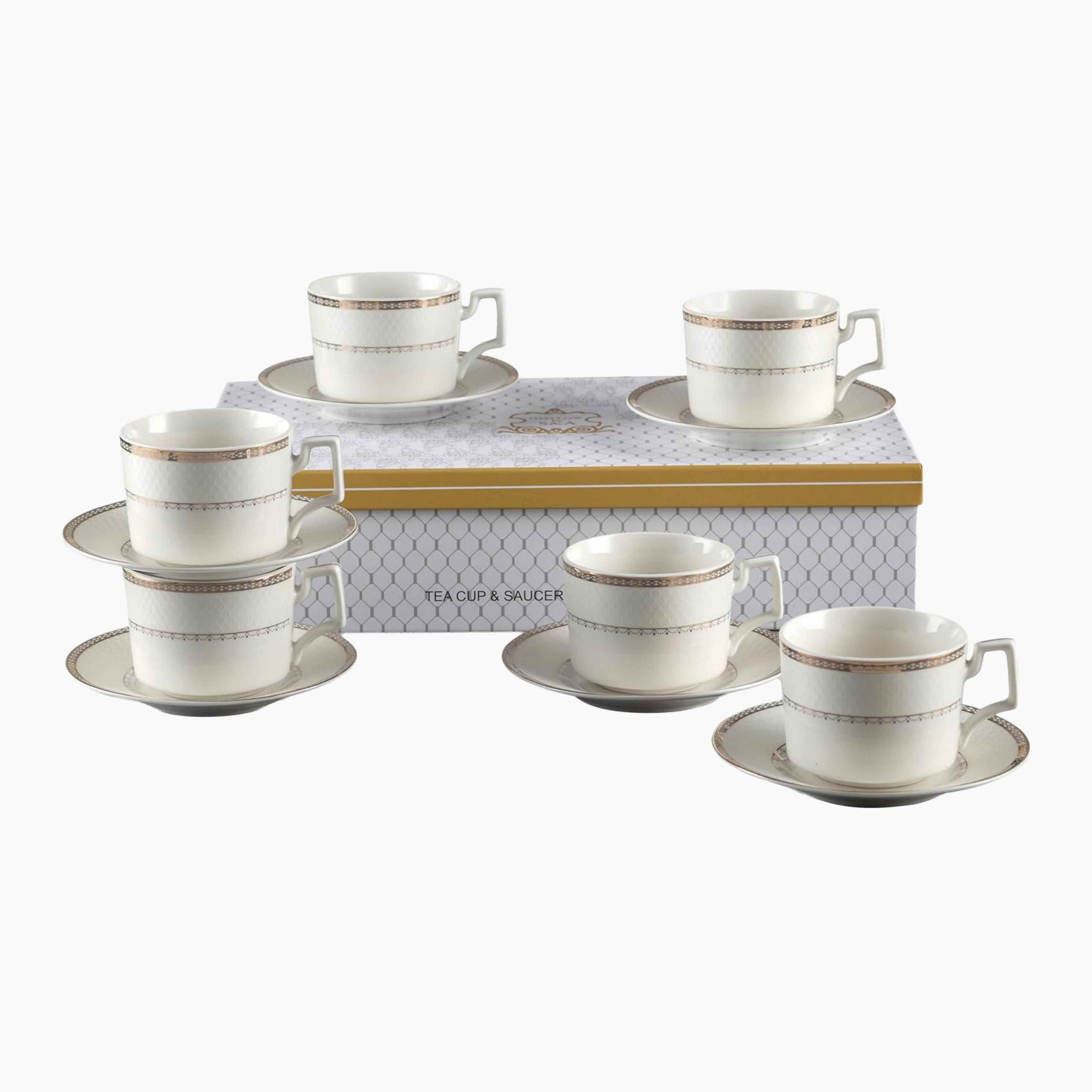 Shallow New Patterned Bone China Coffee Cup Set-household-dining-teaandcoffee-teaandcoffeesets-image-1