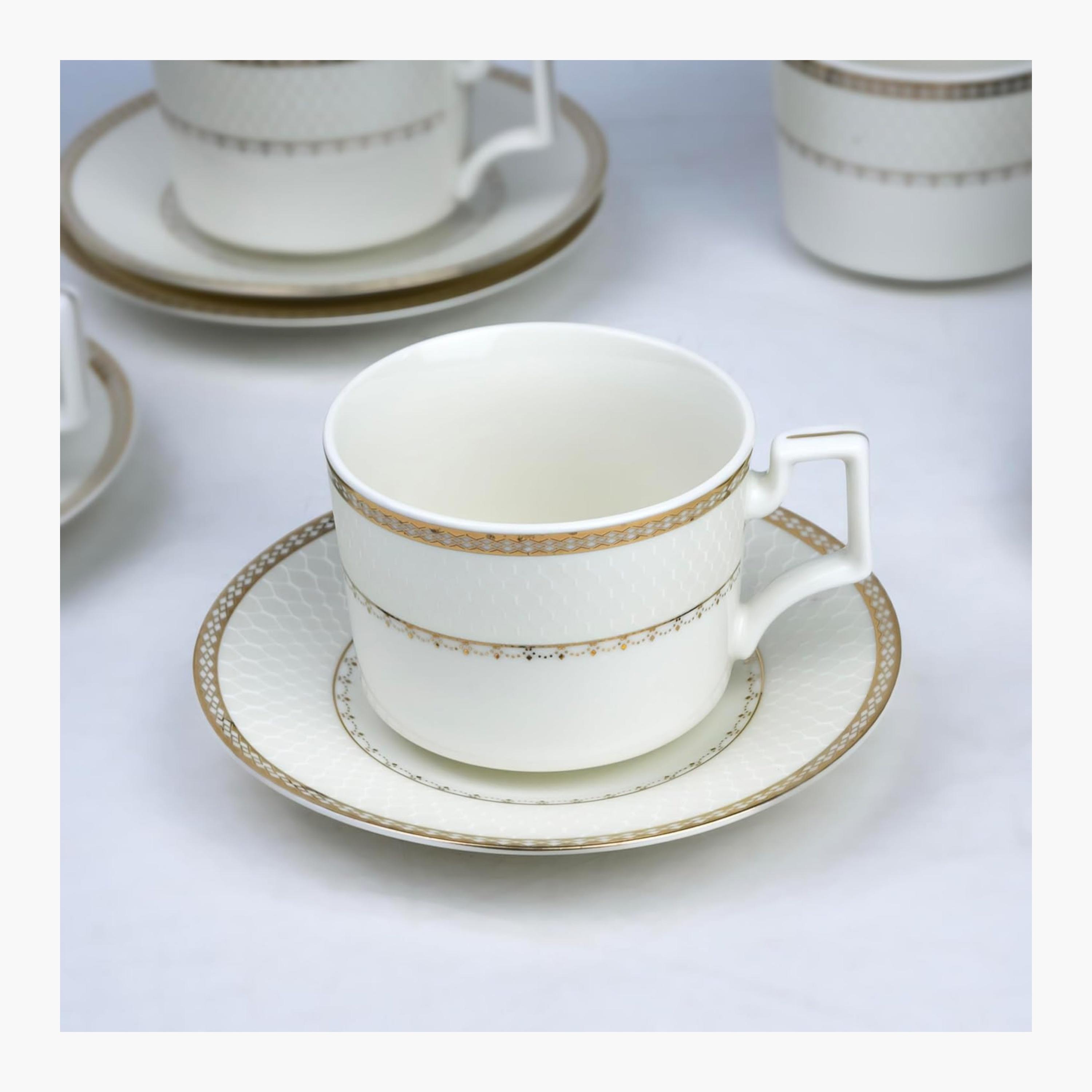 Shallow New Patterned Bone China Coffee Cup Set-household-dining-teaandcoffee-teaandcoffeesets-image-2
