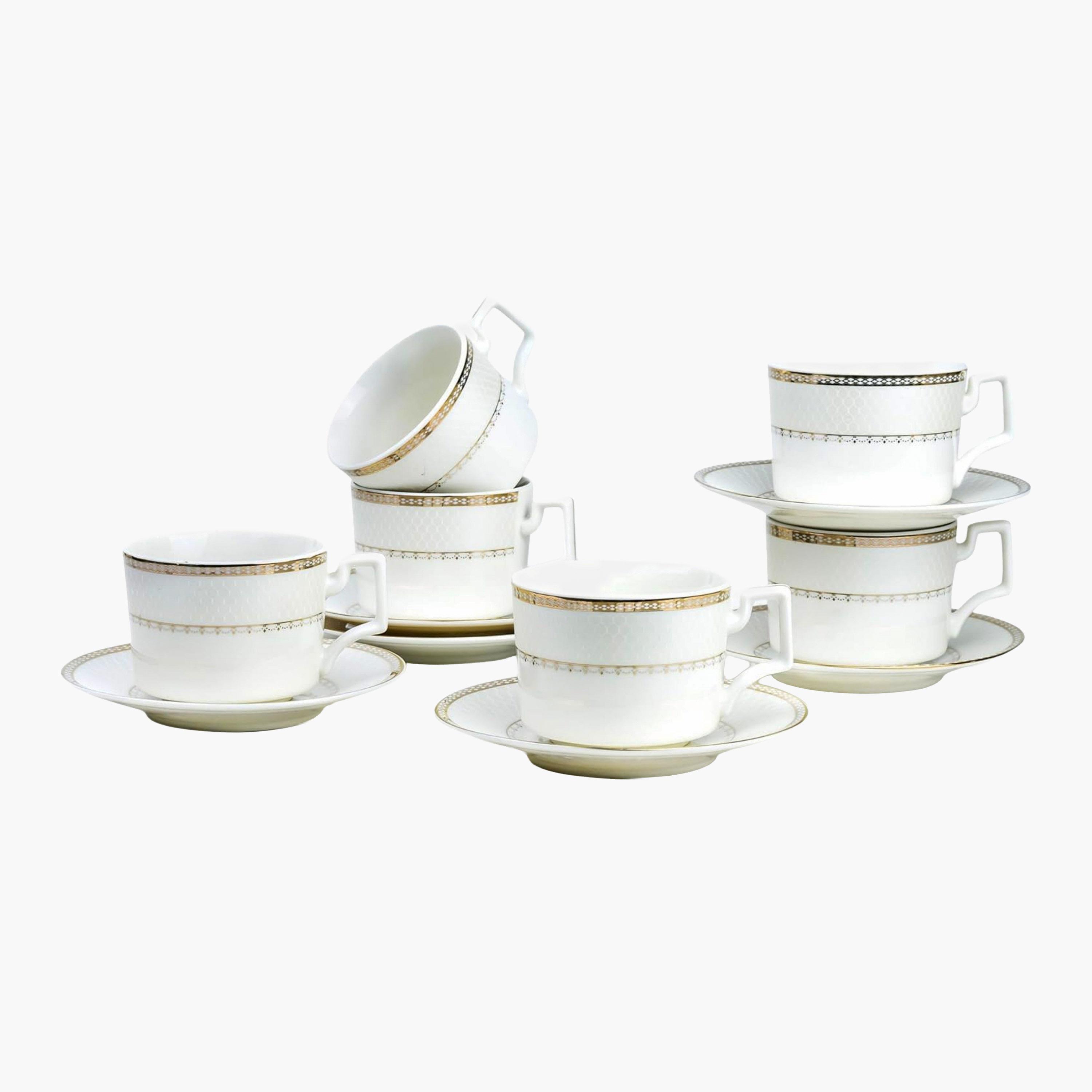 Shallow New Patterned Bone China Coffee Cup Set-household-dining-teaandcoffee-teaandcoffeesets-image-4