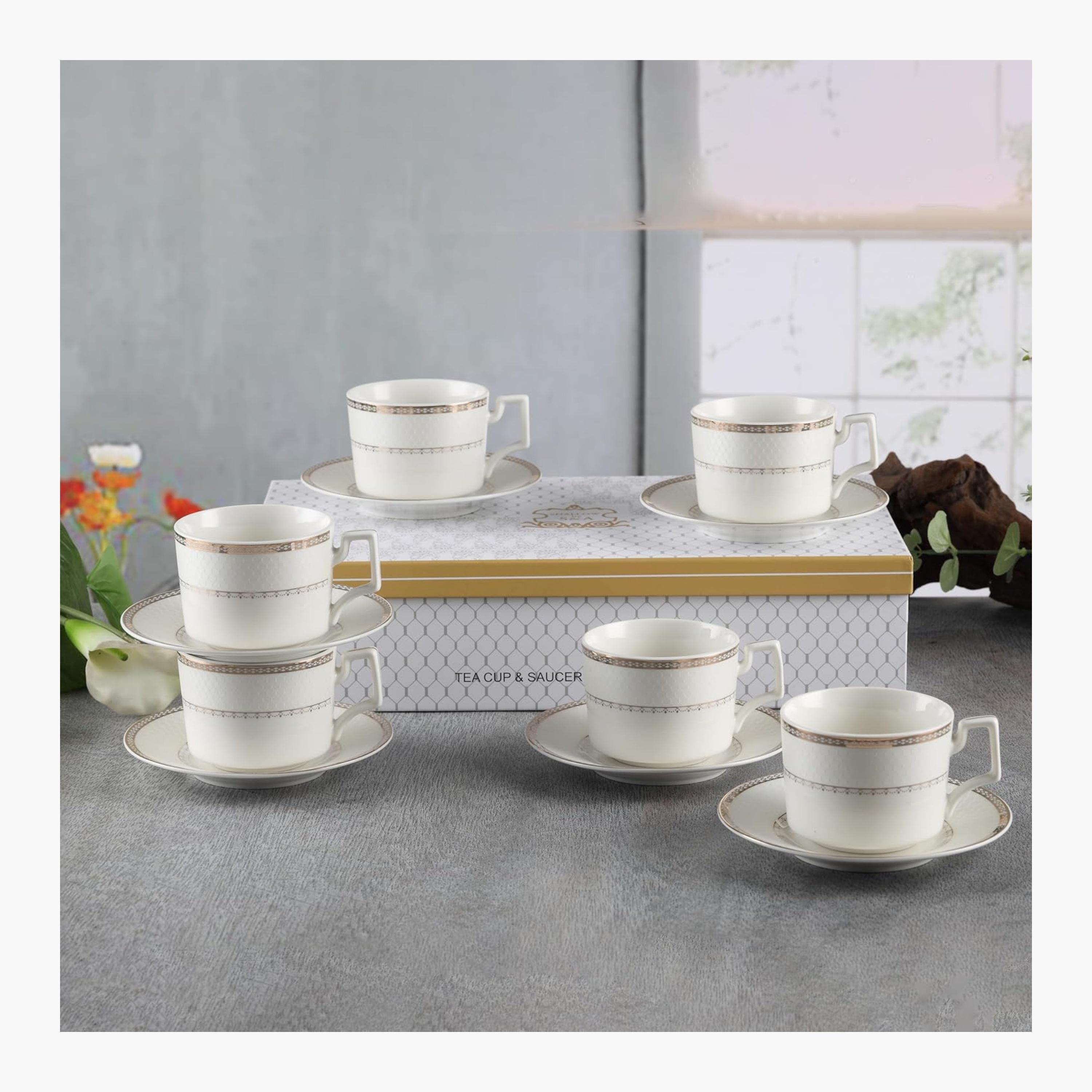 Shallow New Patterned Bone China Coffee Cup Set-household-dining-teaandcoffee-teaandcoffeesets-image-5