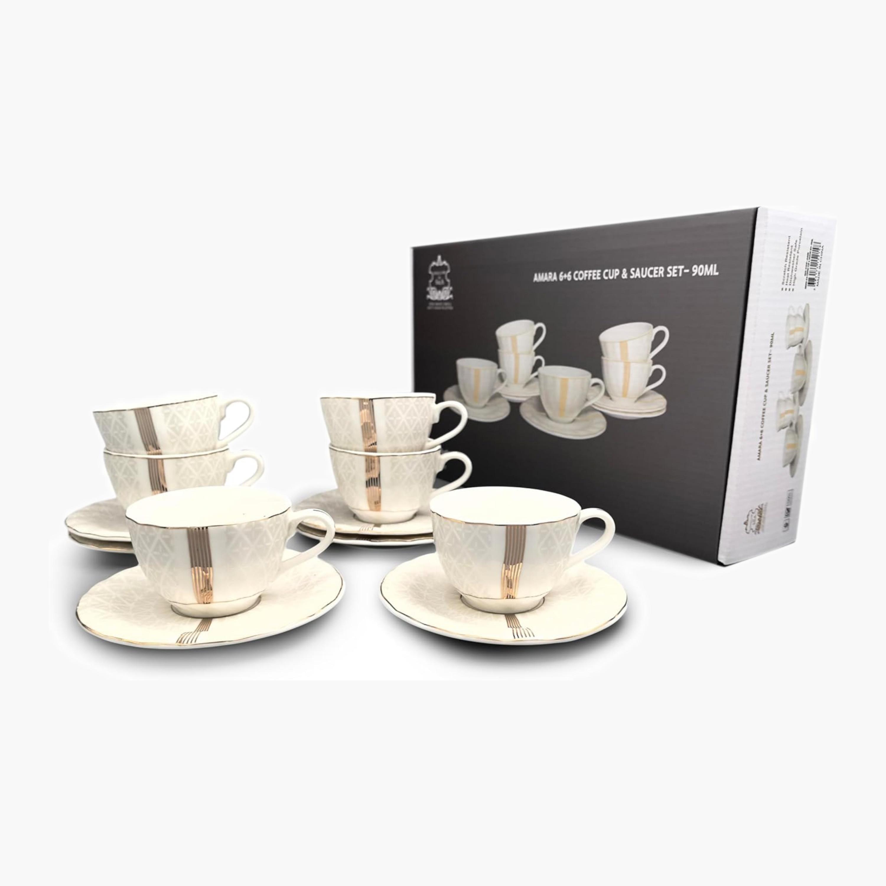 Shallow Porcelain Coffee Cup Saucer Set-household-dining-teaandcoffee-teaandcoffeesets-image-1
