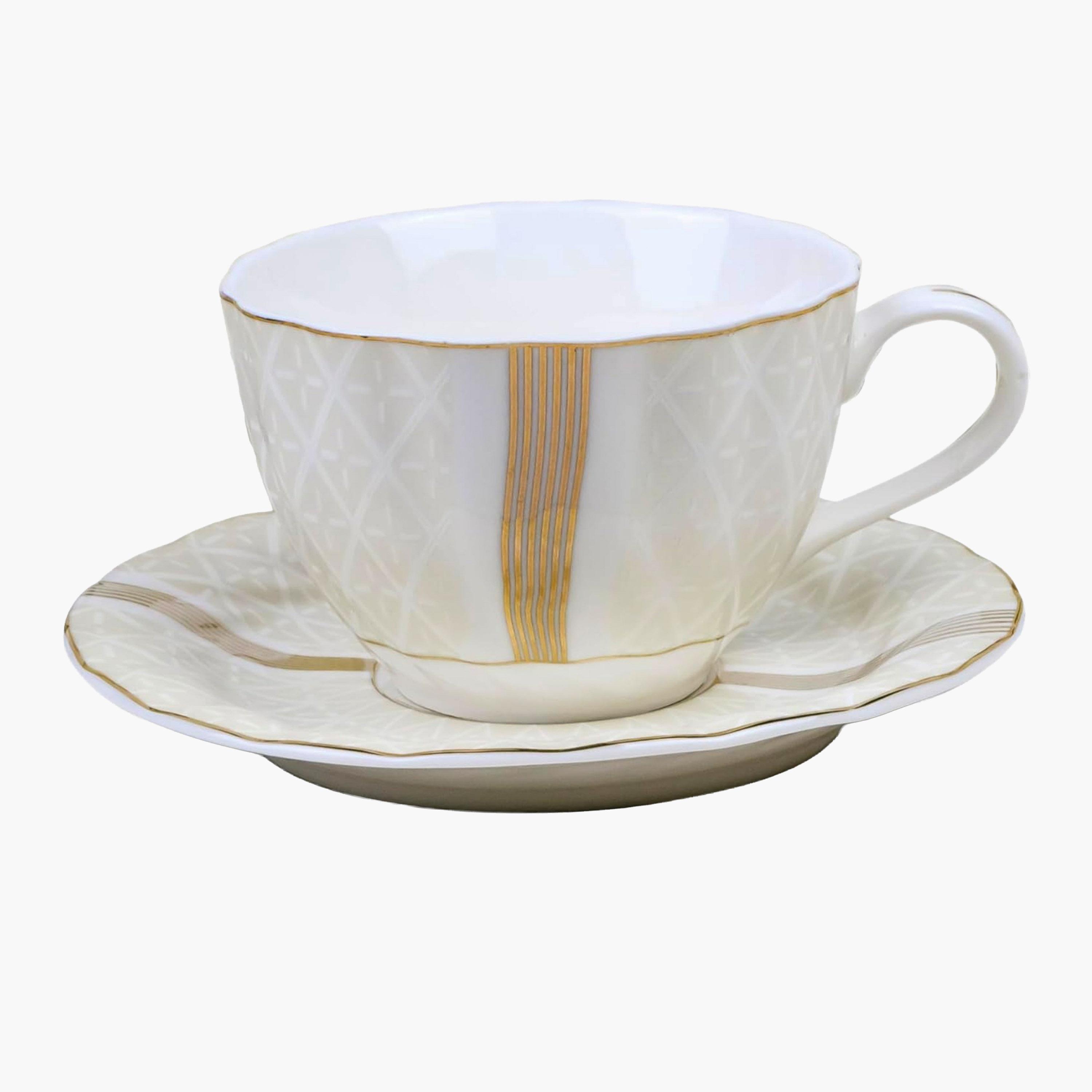 Shallow Porcelain Coffee Cup Saucer Set-household-dining-teaandcoffee-teaandcoffeesets-image-2