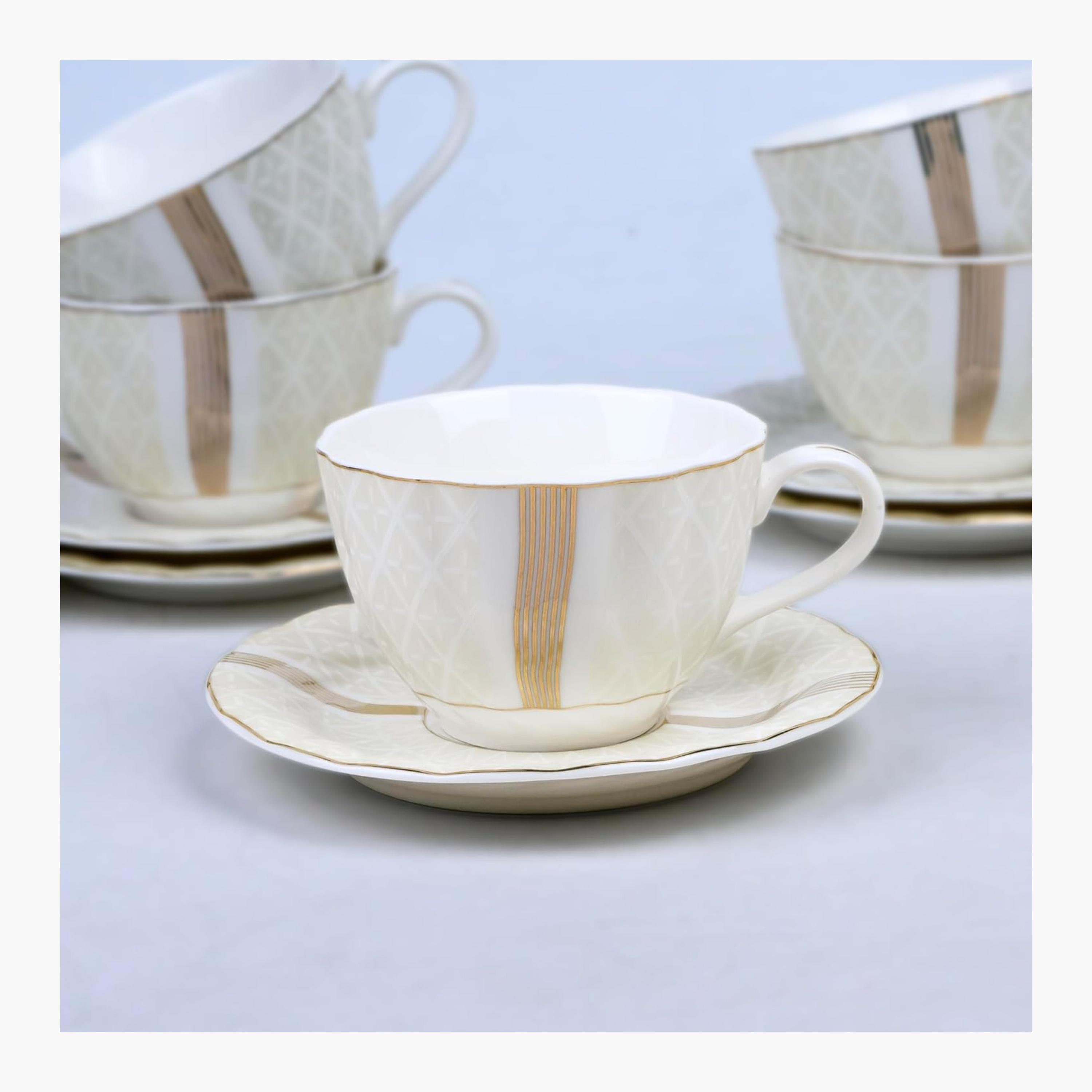 Shallow Porcelain Patterned Tea Cup Set-household-dining-teaandcoffee-teaandcoffeesets-image-3
