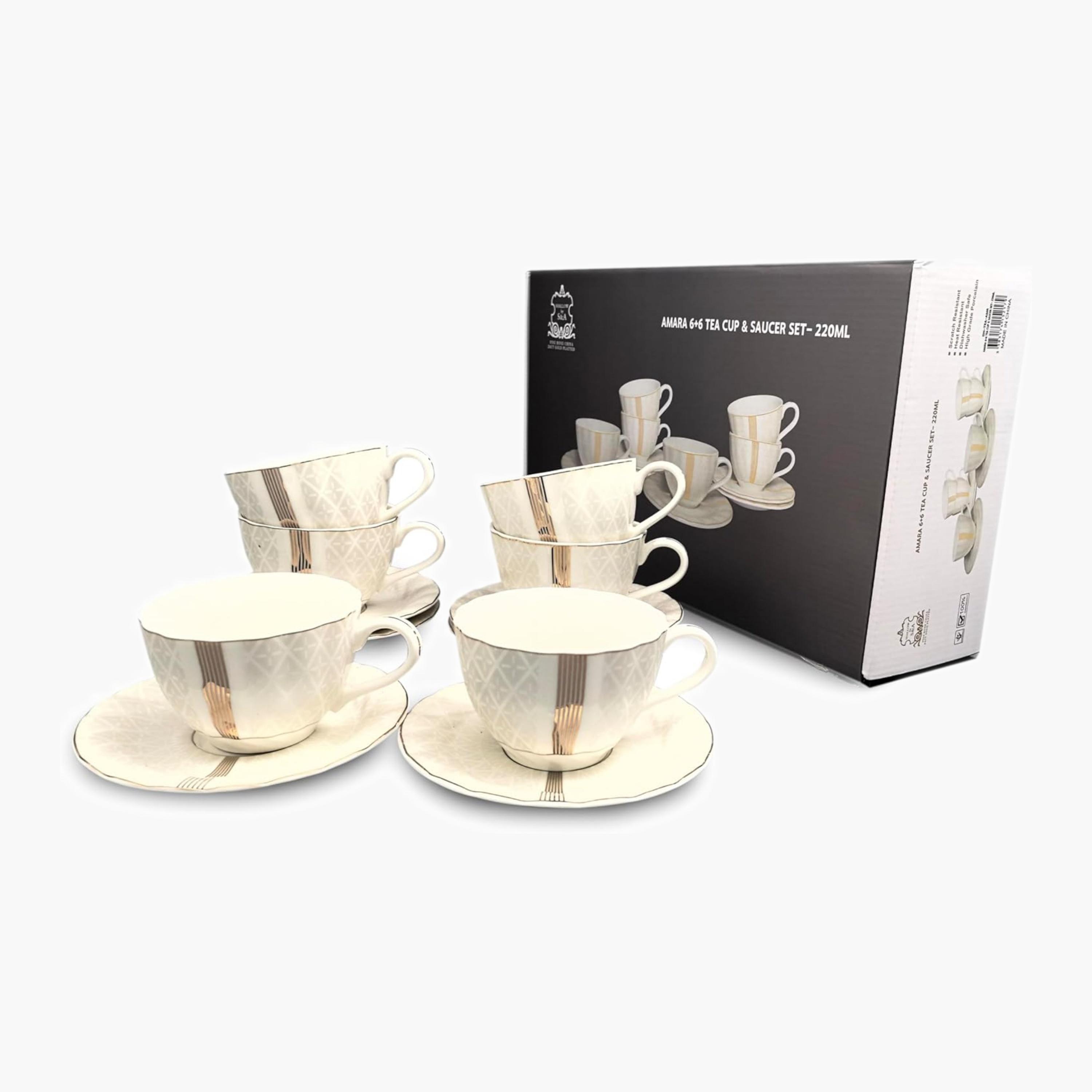 Shallow Porcelain Patterned Tea Cup Set-household-dining-teaandcoffee-teaandcoffeesets-image-4