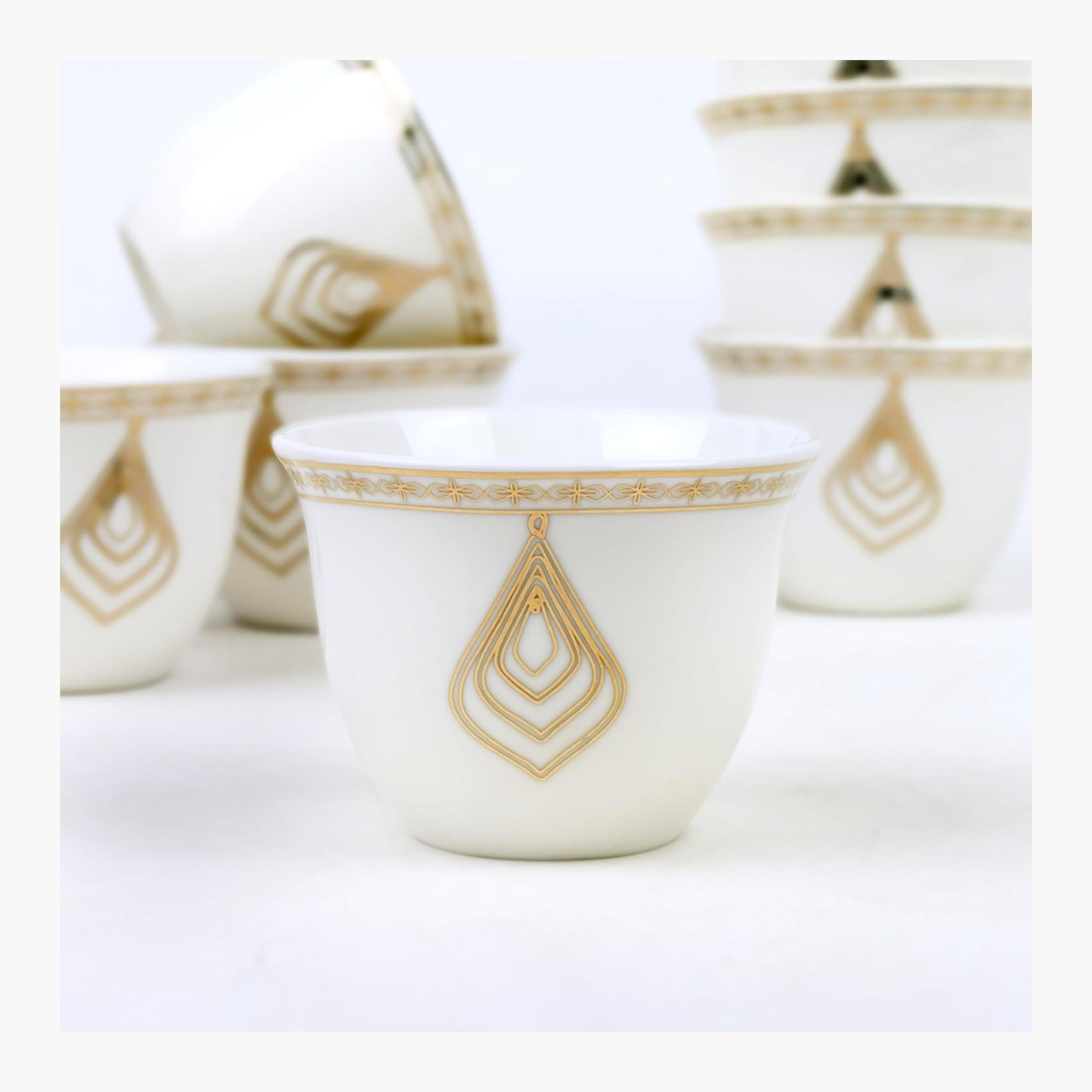 Shallow Porcelain Cawa Cup Set, 80ml-household-dining-teaandcoffee-teaandcoffeesets-image-2