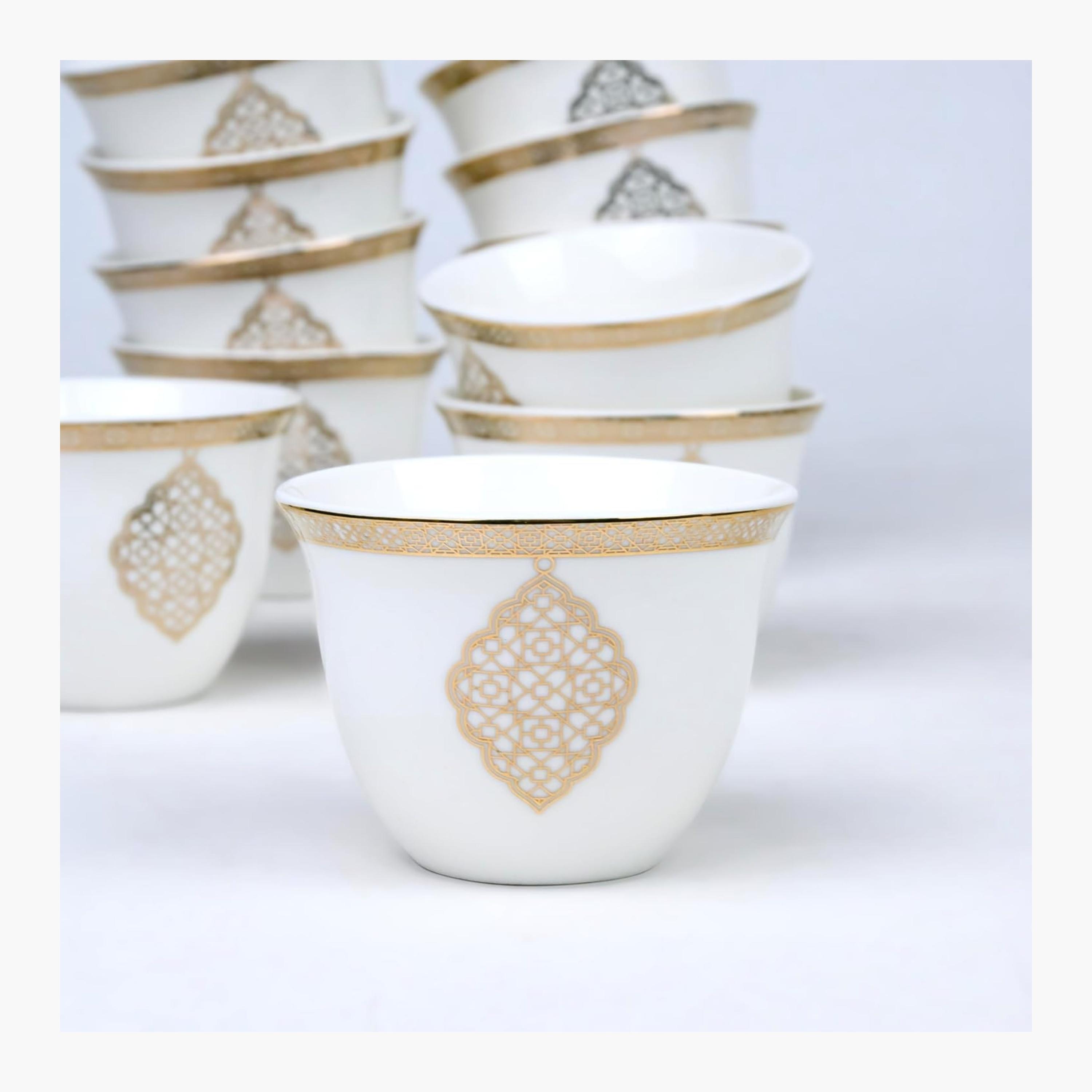 Shallow Porcelain Cawa Cup Set, 12 Pieces-household-dining-teaandcoffee-teaandcoffeesets-image-2