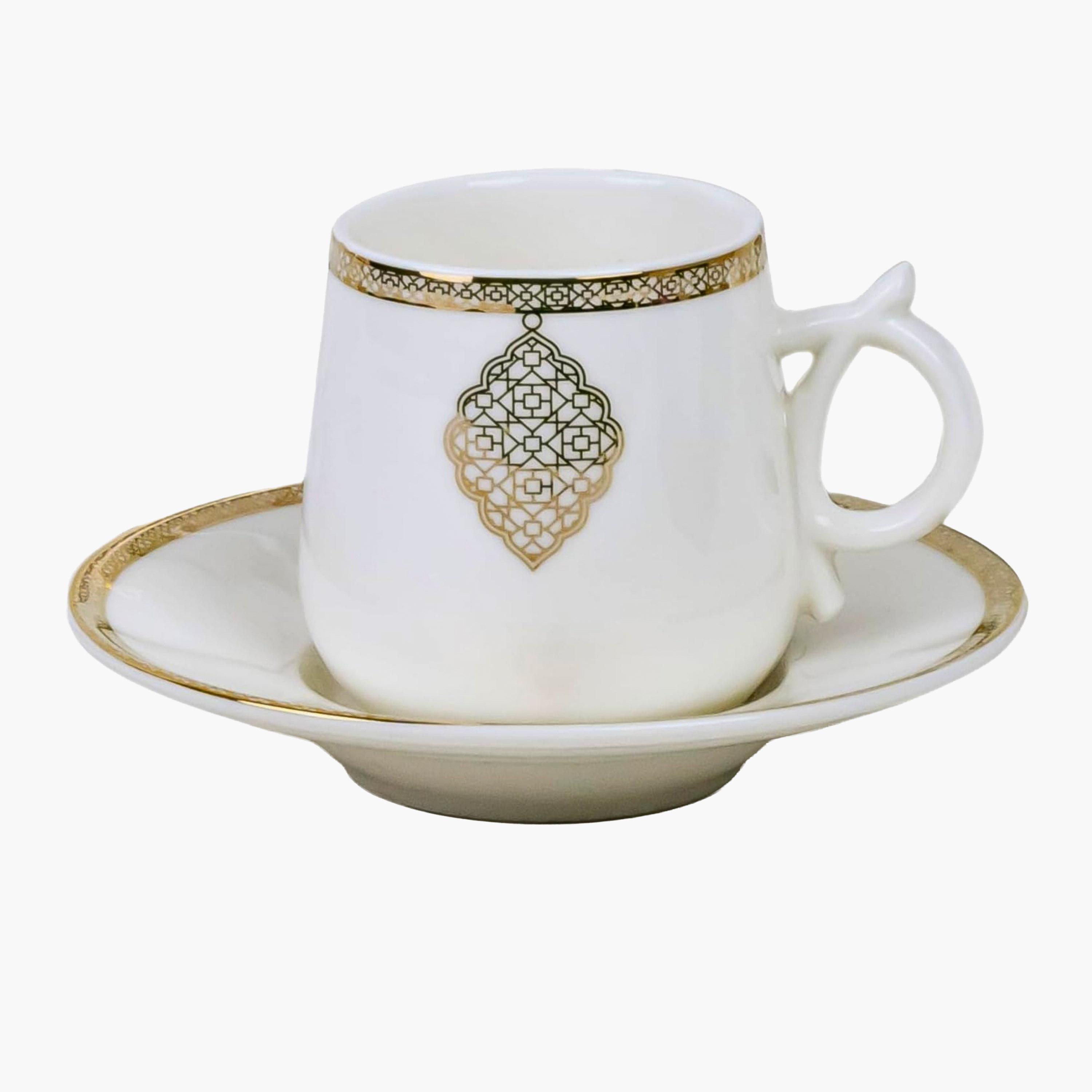 Shallow Porcelain Coffee Cup Saucer Set-household-dining-teaandcoffee-teaandcoffeesets-image-1