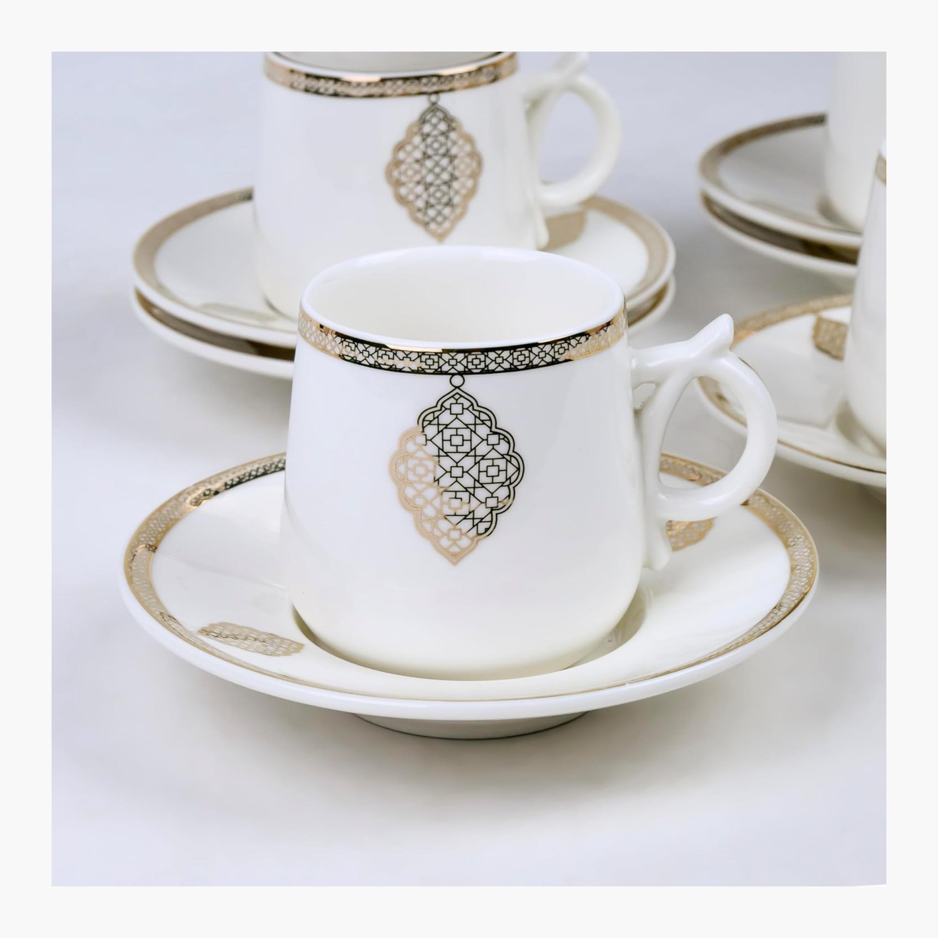 Shallow Porcelain Coffee Cup Saucer Set-household-dining-teaandcoffee-teaandcoffeesets-image-2