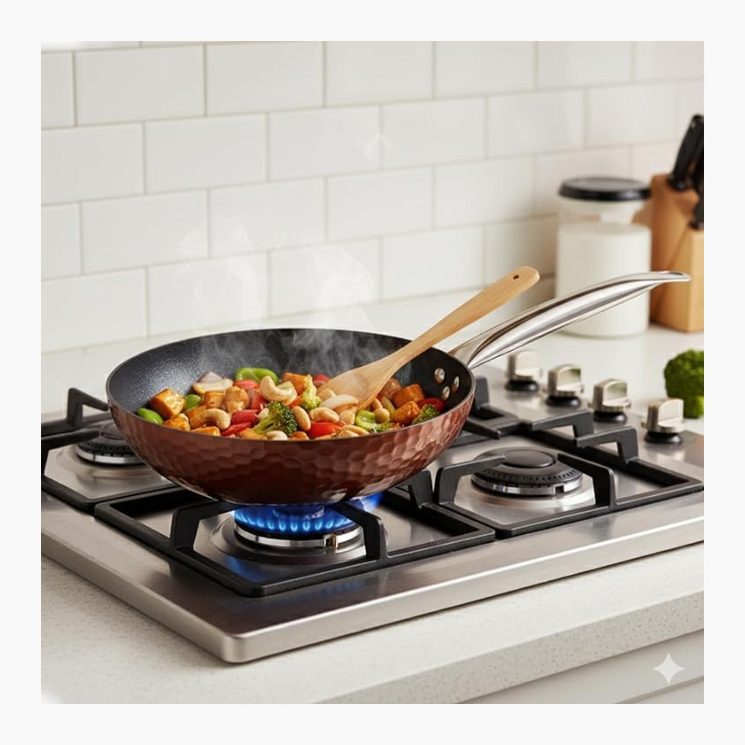 Wilson Aluminium Hammered Copper Induction Wok 32cm-household-kitchen-cookware-potsandpans-image-3