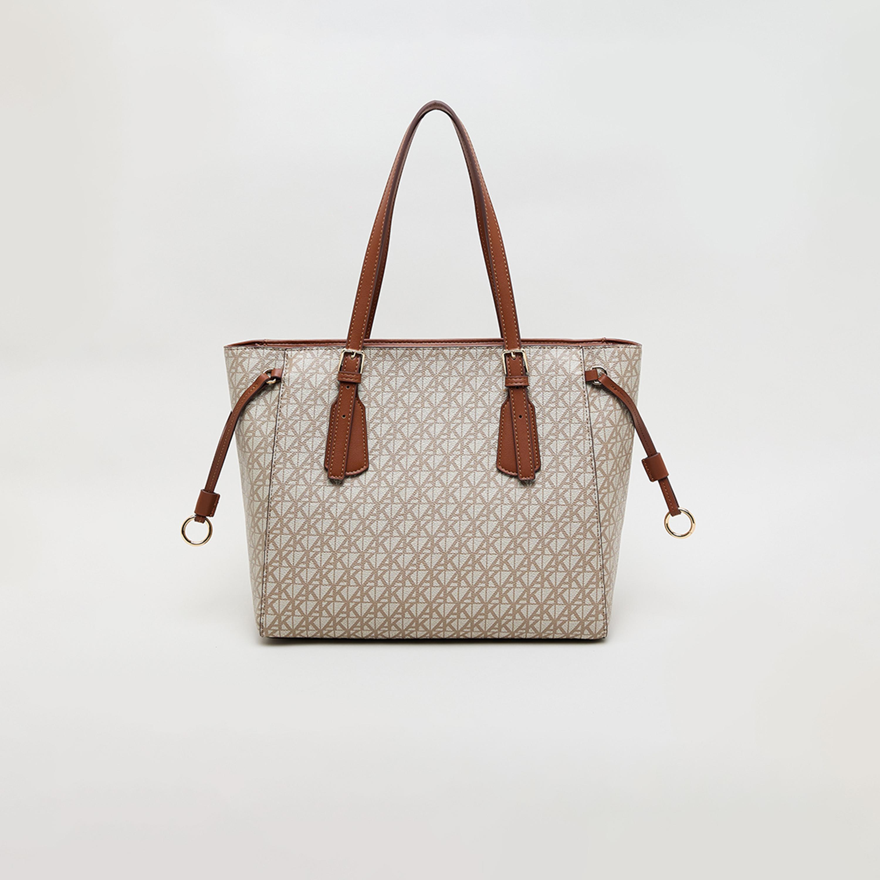 آن كلين - شنطة يد بمقبض علوي مزينة بشعار المونوغرام وسحاب-women-bagsandwallets-handbags-image-3