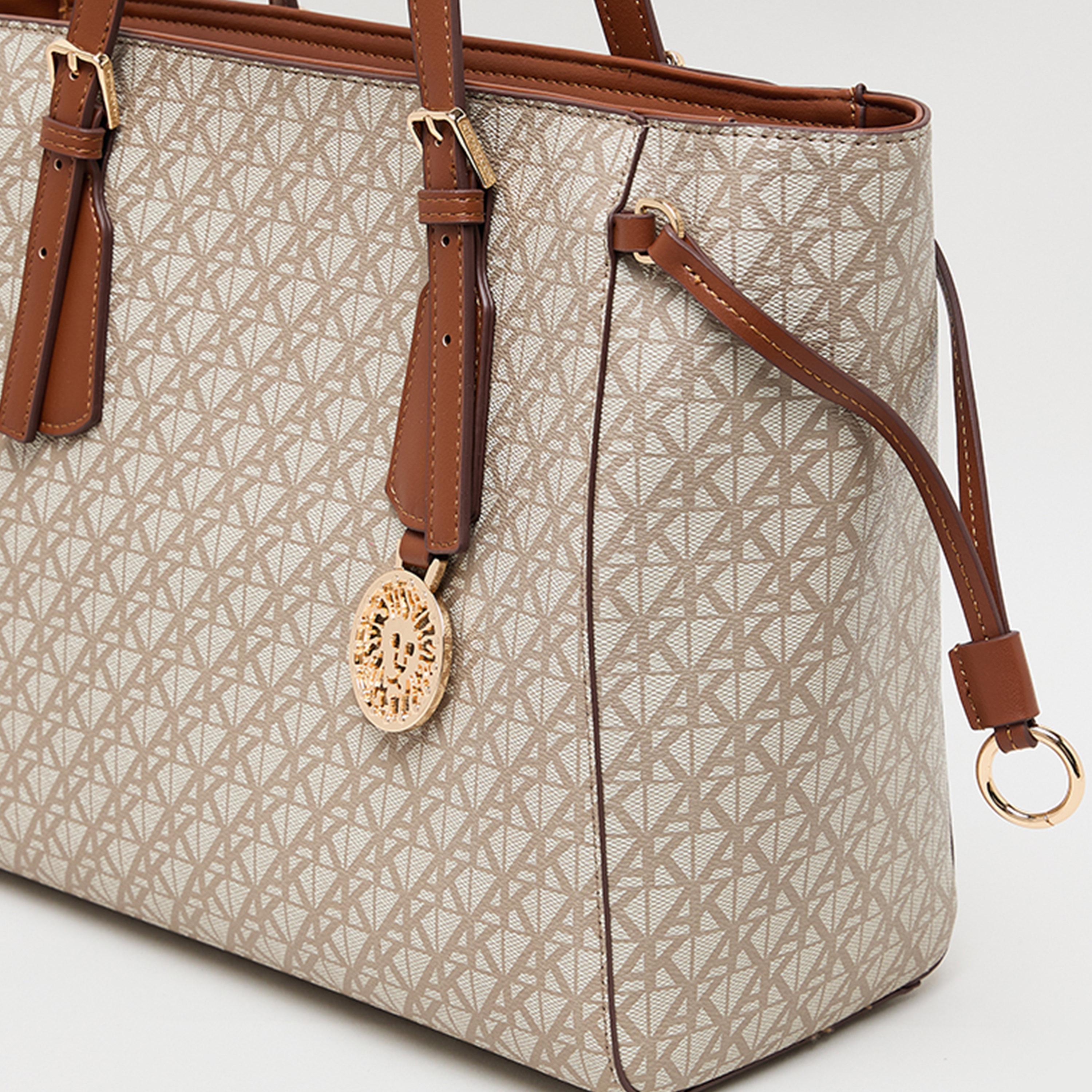 آن كلين - شنطة يد بمقبض علوي مزينة بشعار المونوغرام وسحاب-women-bagsandwallets-handbags-image-5