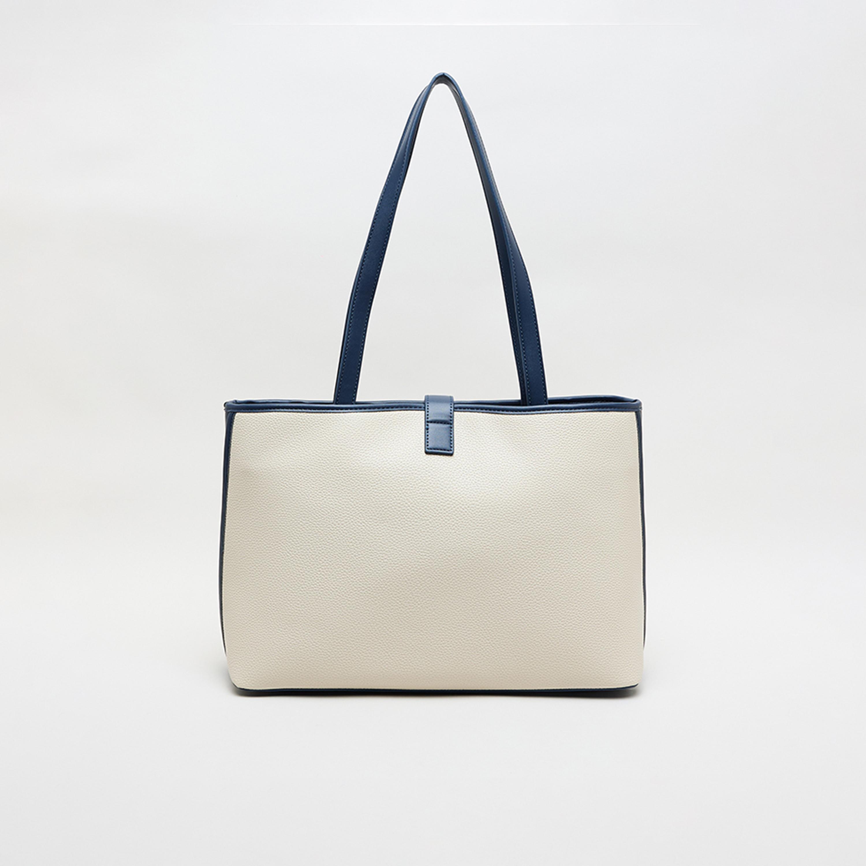 آن كلين - شنطة يد علوية بمقبض وقفل دوار، بتصميم كتل الألوان-women-bagsandwallets-handbags-image-3