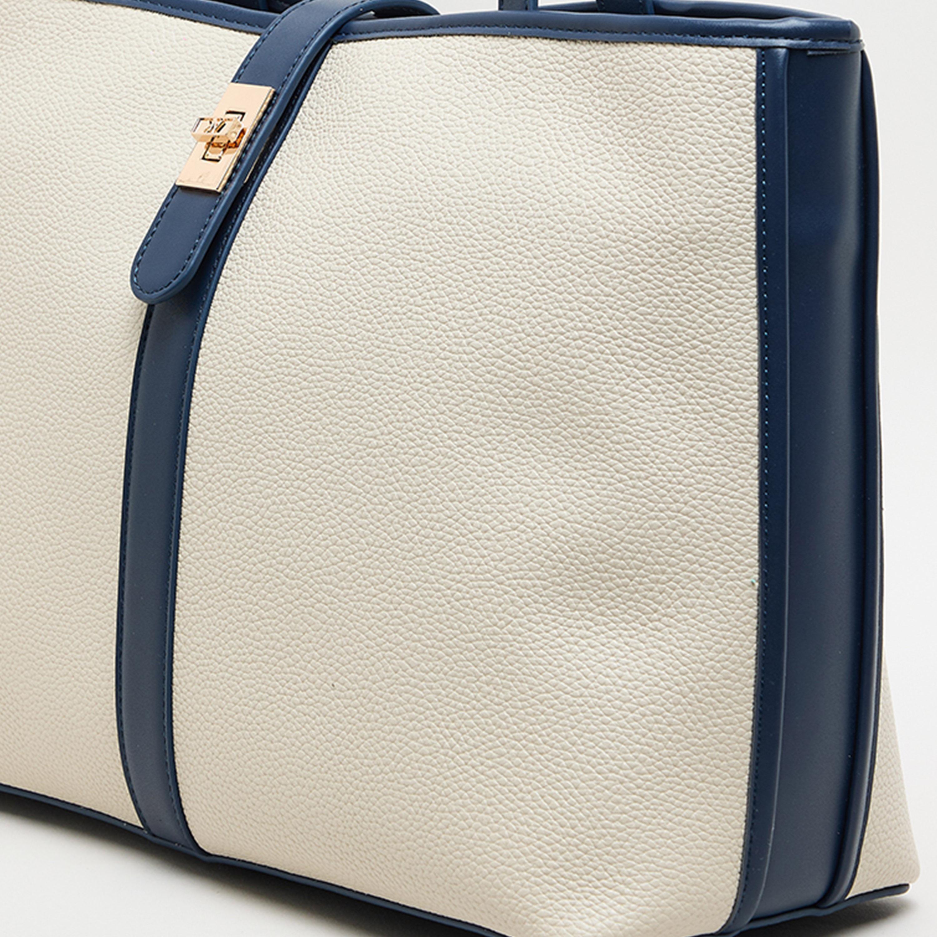Anne Klein Color Block Top-Handle Tote Bag with Twist Lock-women-bagsandwallets-handbags-image-5