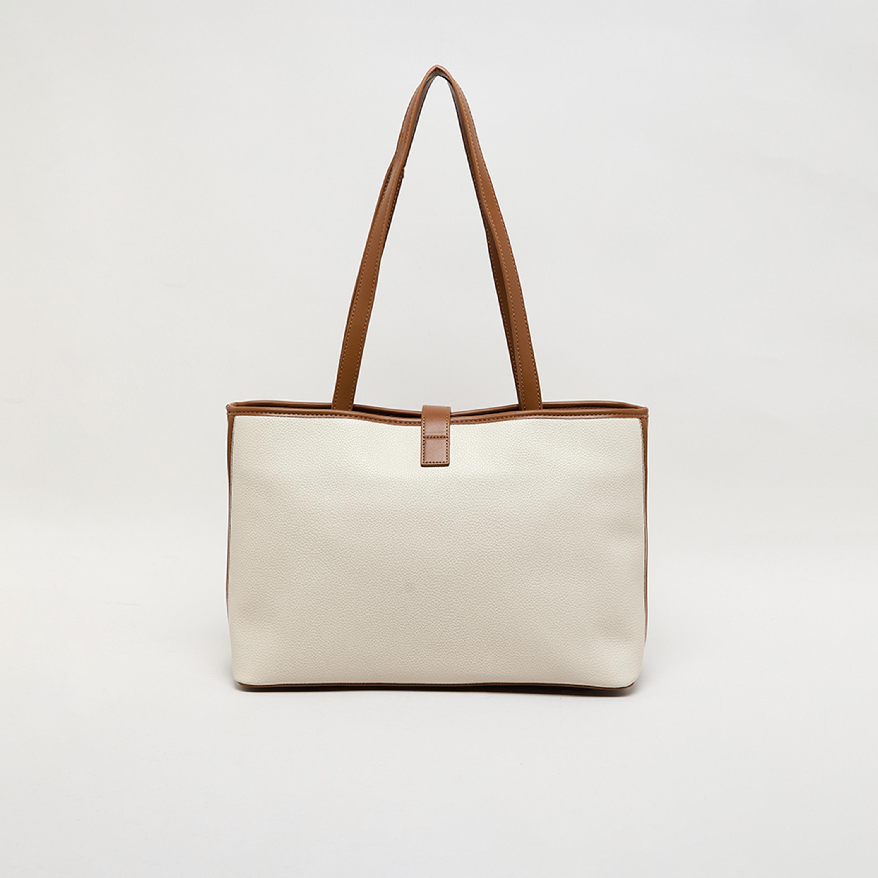 Anne Klein Color Block Top-Handle Tote Bag with Twist Lock-women-bagsandwallets-handbags-image-3