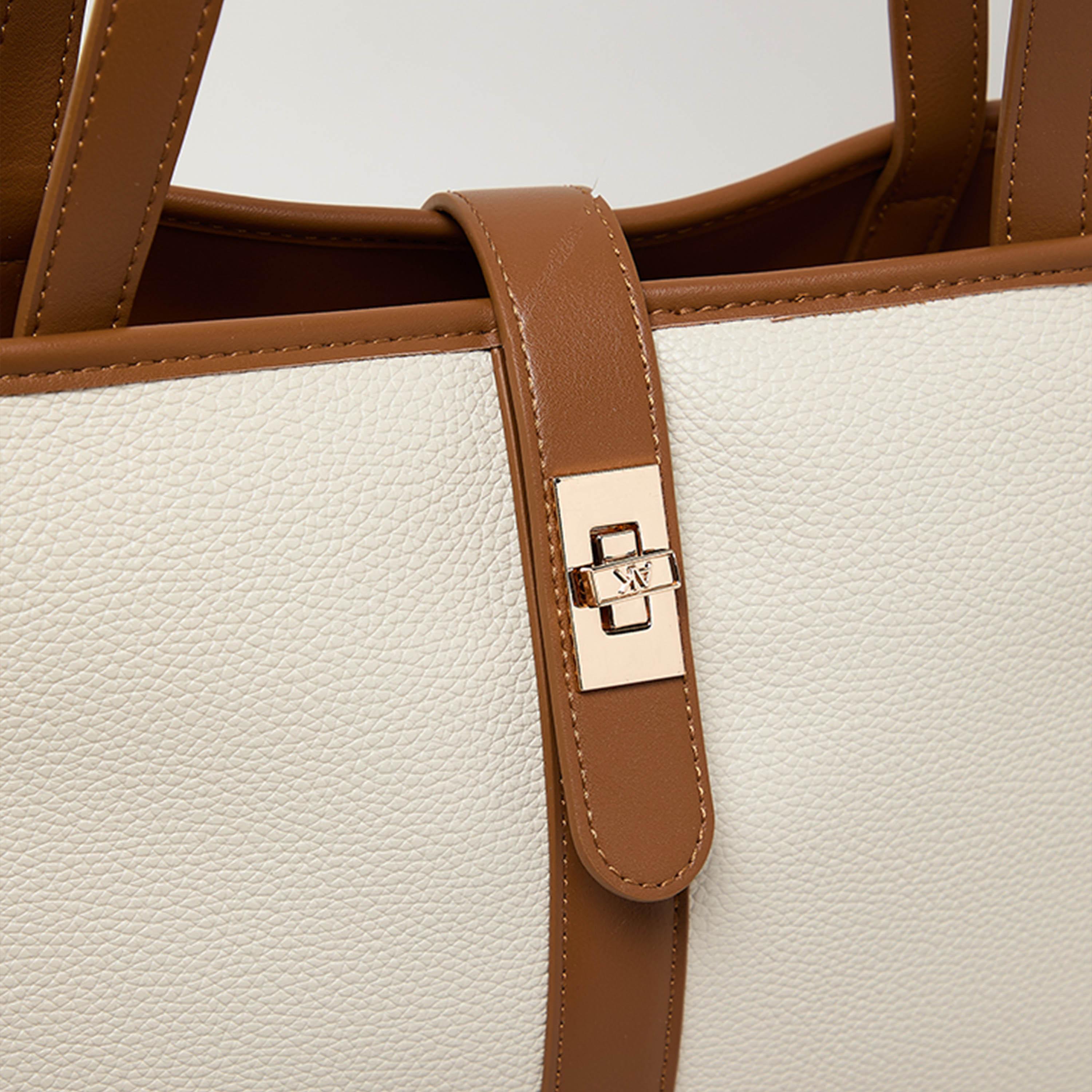 Anne Klein Color Block Top-Handle Tote Bag with Twist Lock-women-bagsandwallets-handbags-image-5