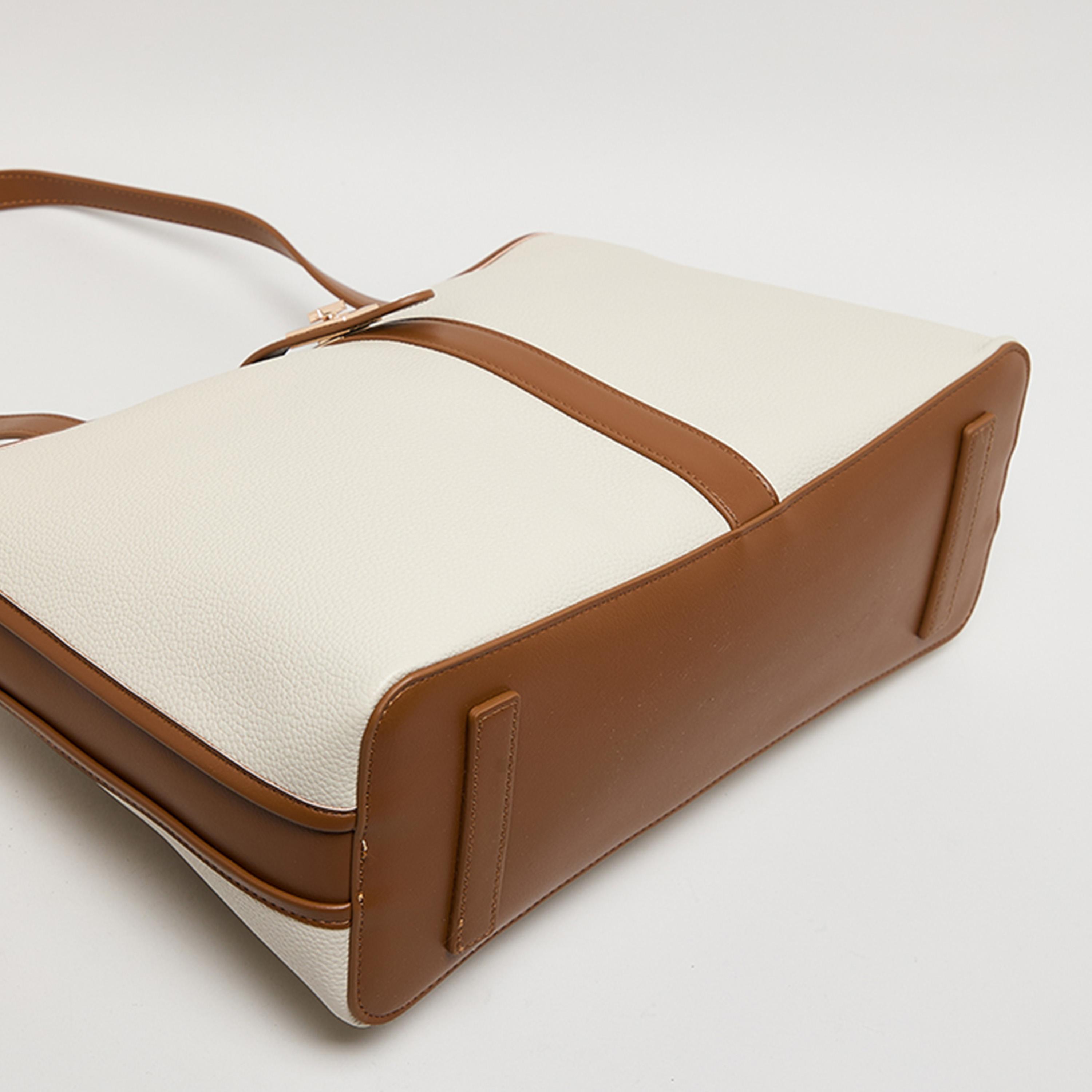 آن كلين - شنطة يد علوية بمقبض وقفل دوار، بتصميم كتل الألوان-women-bagsandwallets-handbags-image-6