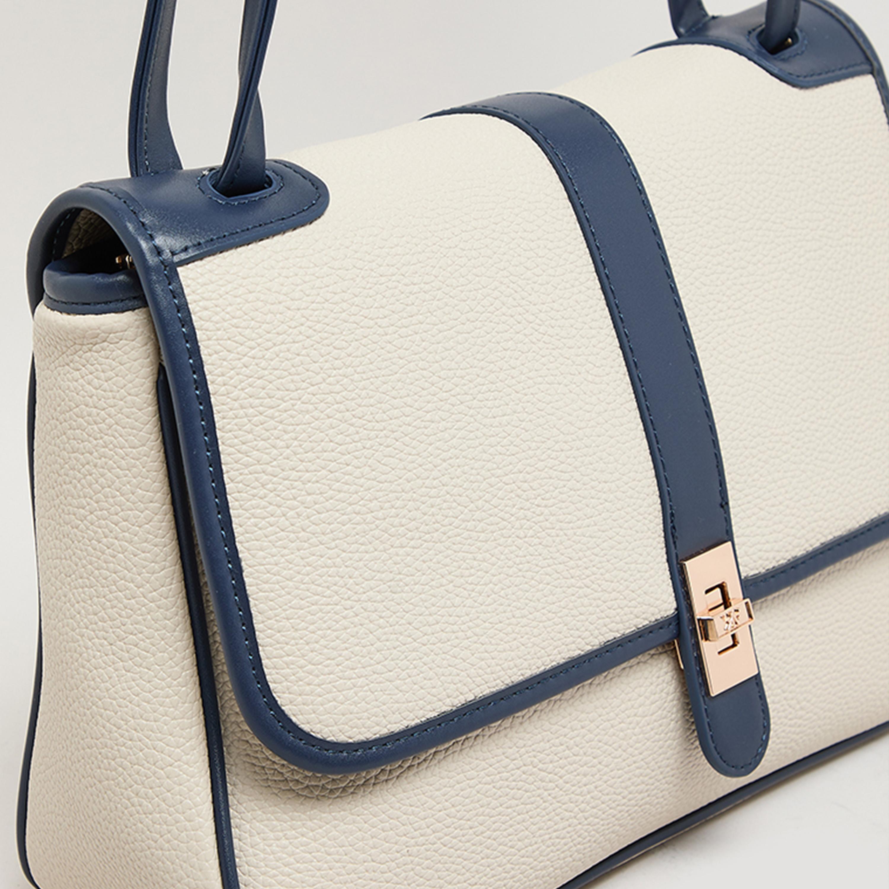 آن كلين - شنطة كتف بمقبض علوي وقفل دوار، بتصميم كتل الألوان-women-bagsandwallets-handbags-image-4