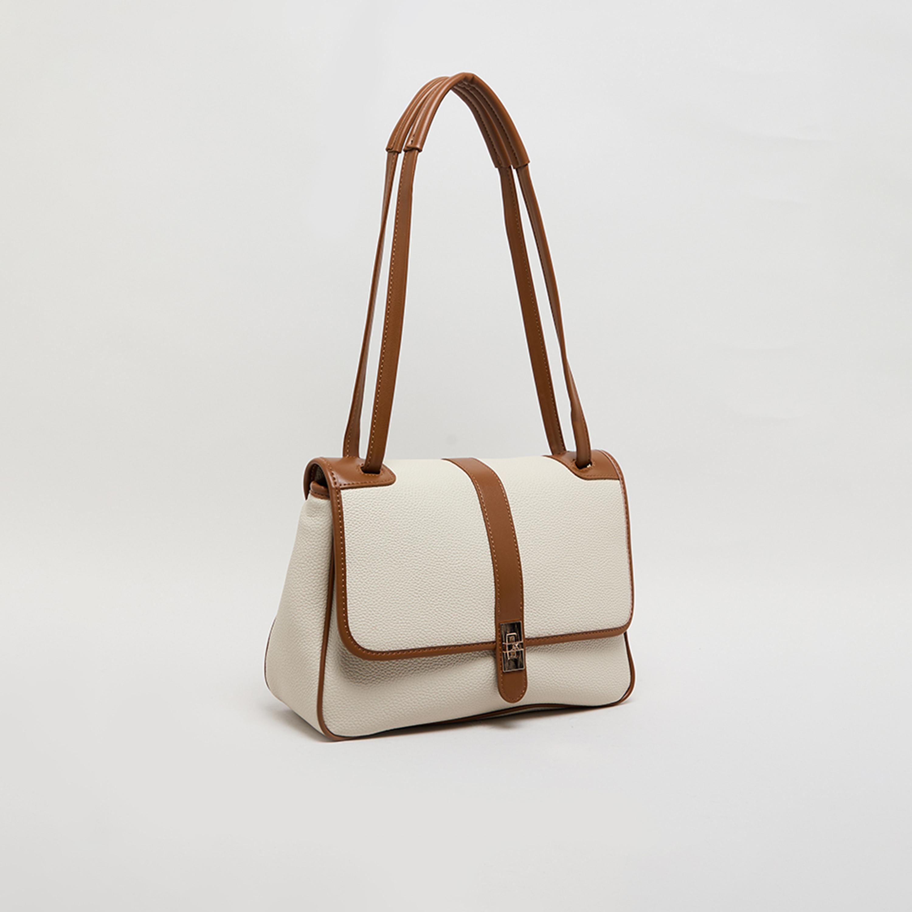آن كلين - شنطة كتف بمقبض علوي وقفل دوار، بتصميم كتل الألوان-women-bagsandwallets-handbags-image-2