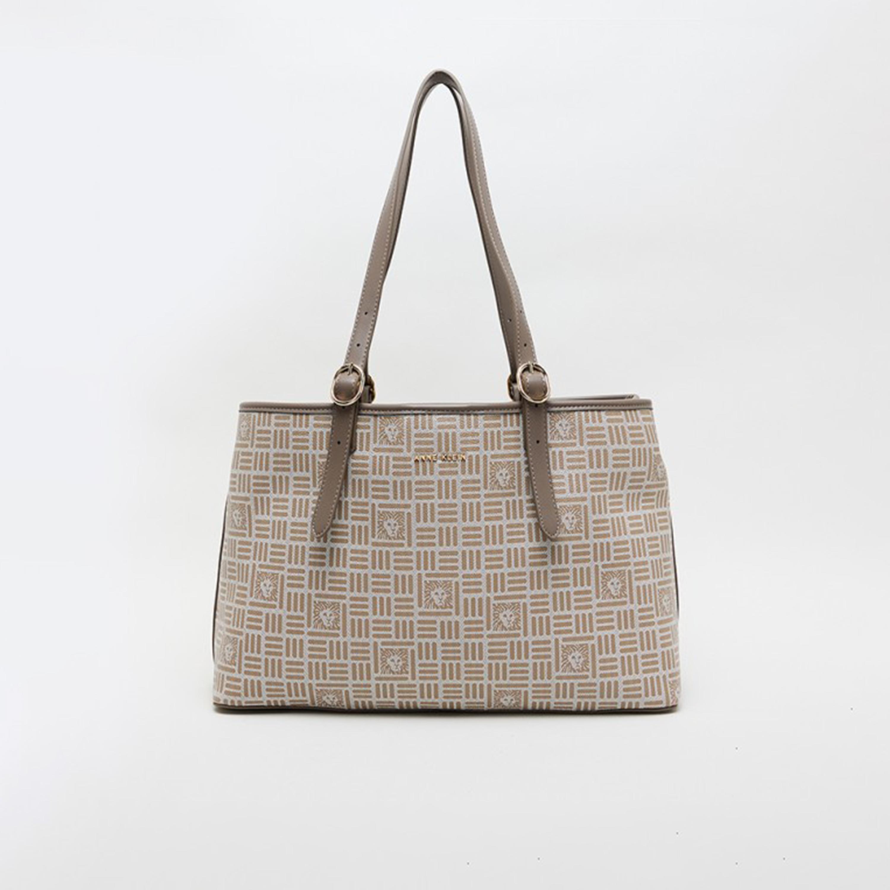 آن كلين - شنطة كتف بمقبض علوي مزينة بشعار المونوغرام وإغلاق مغناطيسي-women-bagsandwallets-handbags-image-1