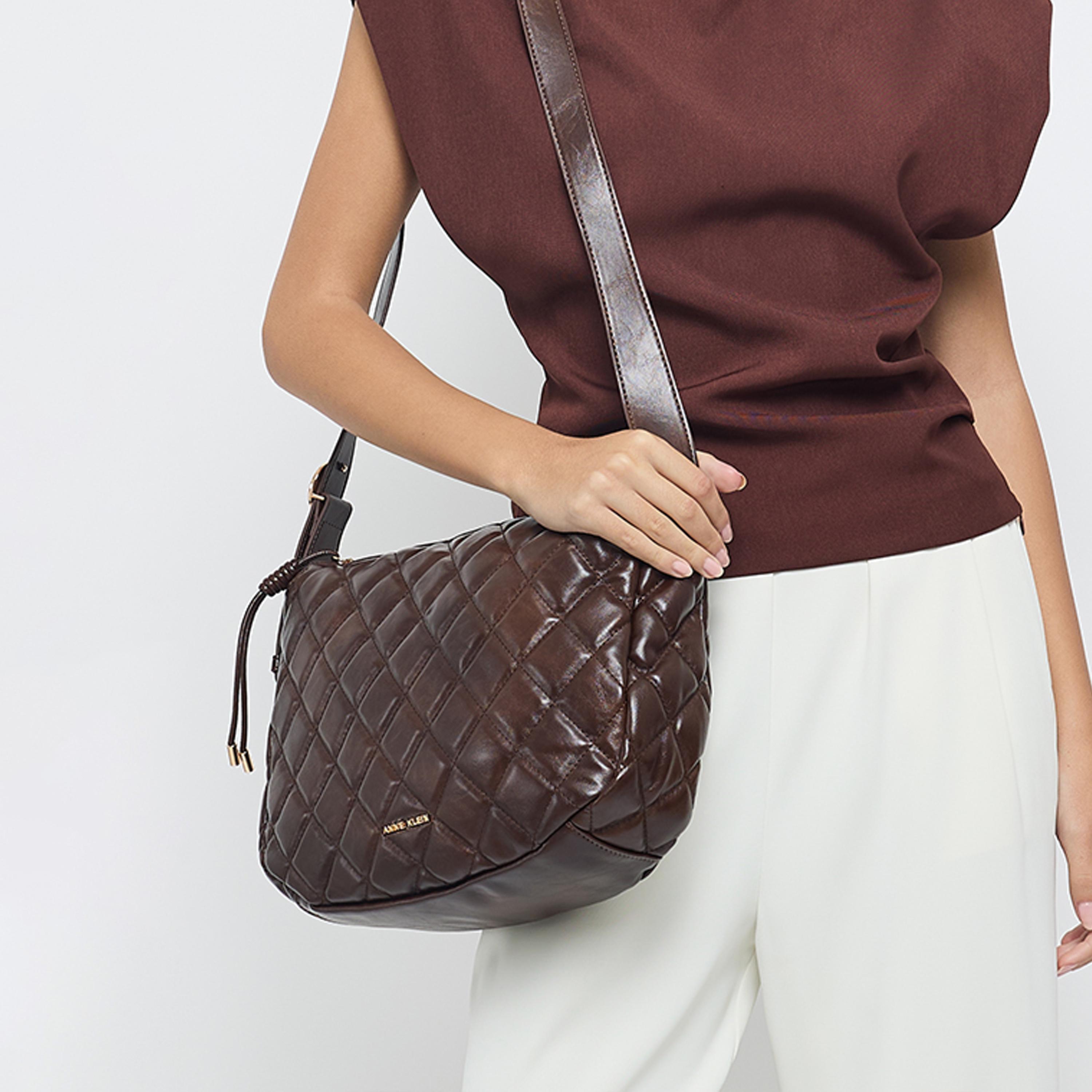 Anne Klein Quilted Crossbody Bag with Zipper and Adjustable Strap-women-bagsandwallets-handbags-image-2