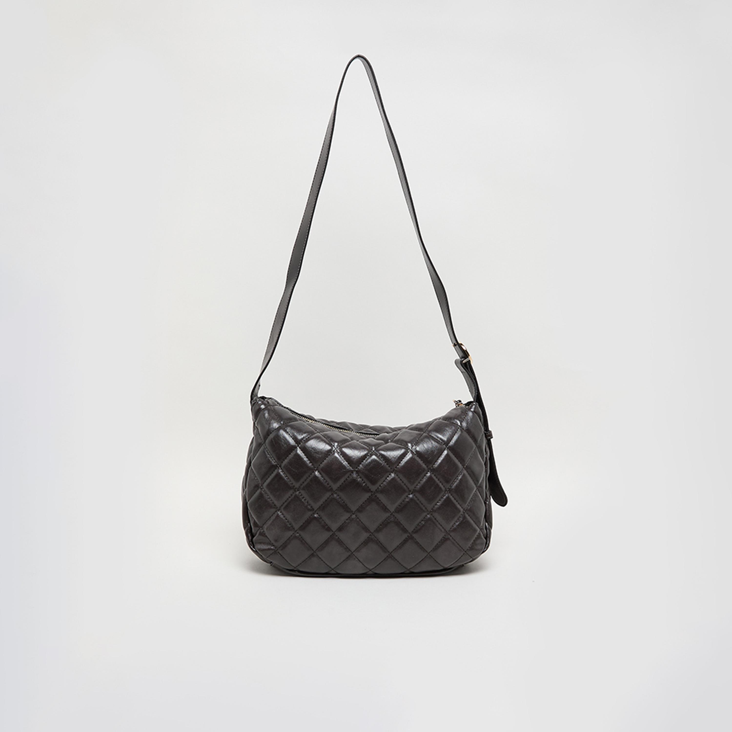 Anne Klein Quilted Crossbody Bag with Zipper and Adjustable Strap-women-bagsandwallets-handbags-image-3
