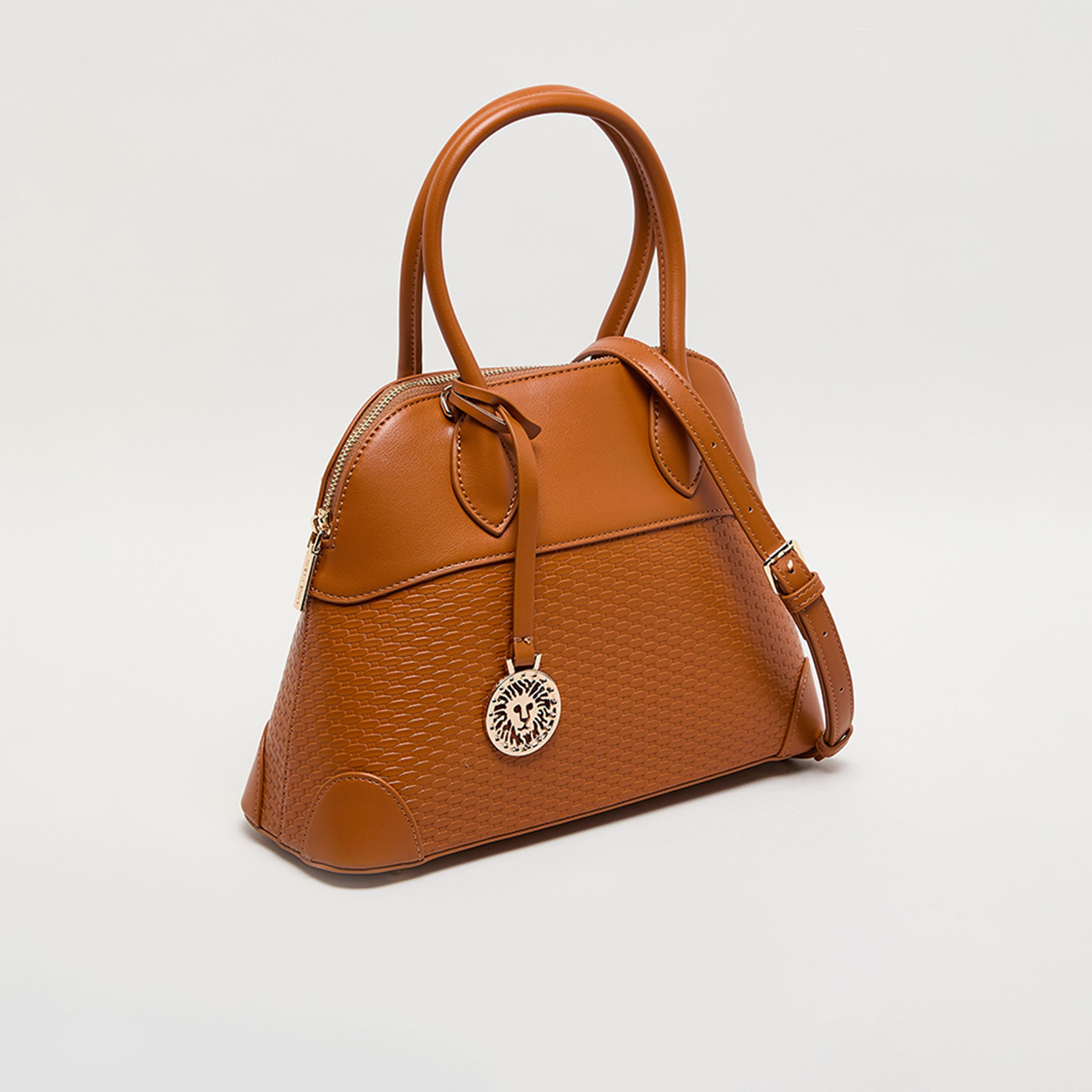 Anne Klein Textured Top-Handle Satchel Bag with Zipper-women-bagsandwallets-handbags-image-2