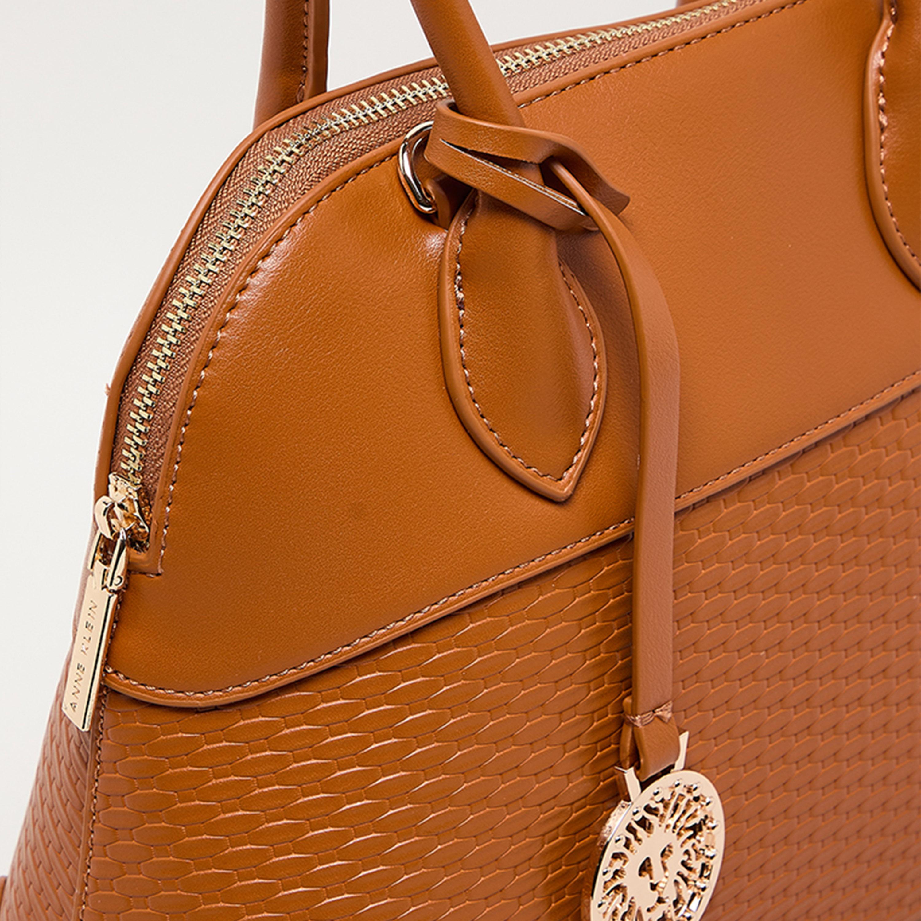 Anne Klein Textured Top-Handle Satchel Bag with Zipper-women-bagsandwallets-handbags-image-4