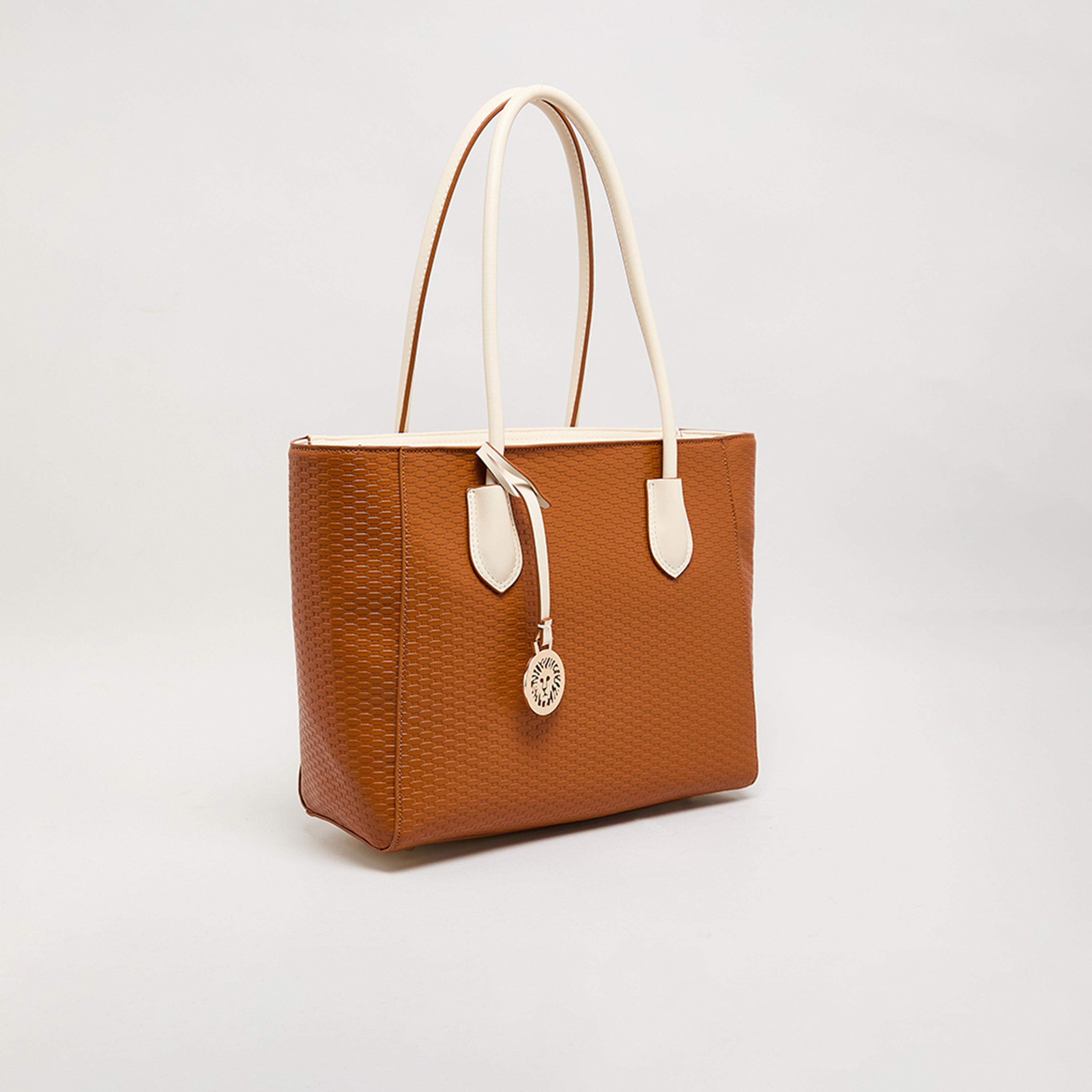 Anne Klein Textured Top-Handle Tote Bag with Zipper-women-bagsandwallets-handbags-image-2